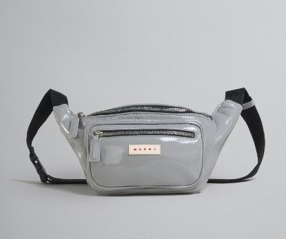 o1w1db10524 Size-OS Patent Belt Bag in Grey