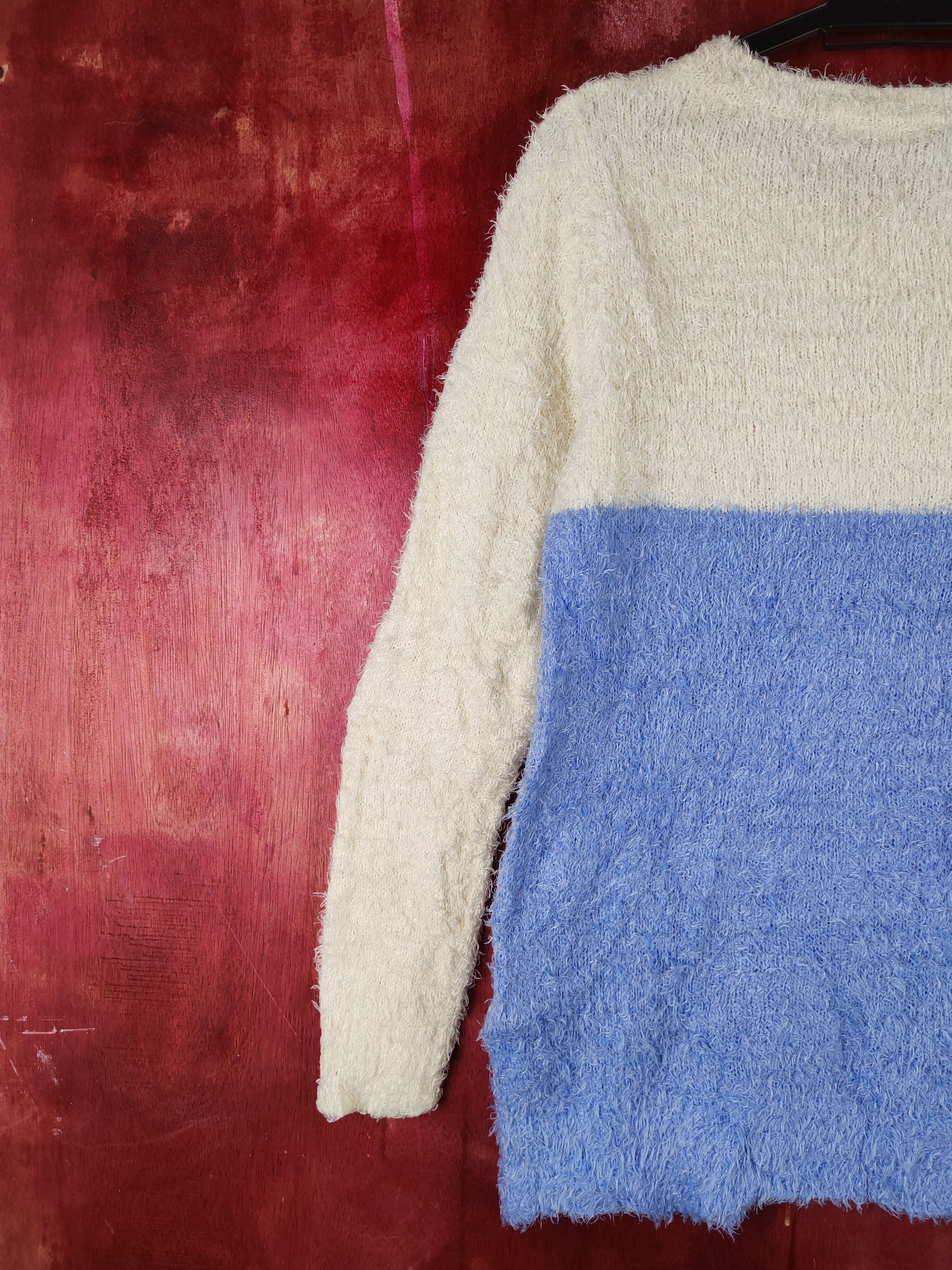 Japanese Brand × Vintage Vintage Cinema Club Cream Blue Fur Mohair Knitwear Size M / US 6-8 / IT 42-44 - 8 Thumbnail