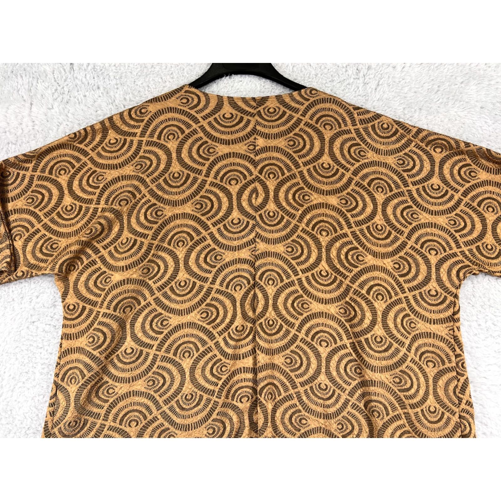 Vintage LuLaRoe Cardigan Women’s Large Lightweight Gold Black Pattern USA Made USA Size L / US 10 / IT 46 - 7 Thumbnail