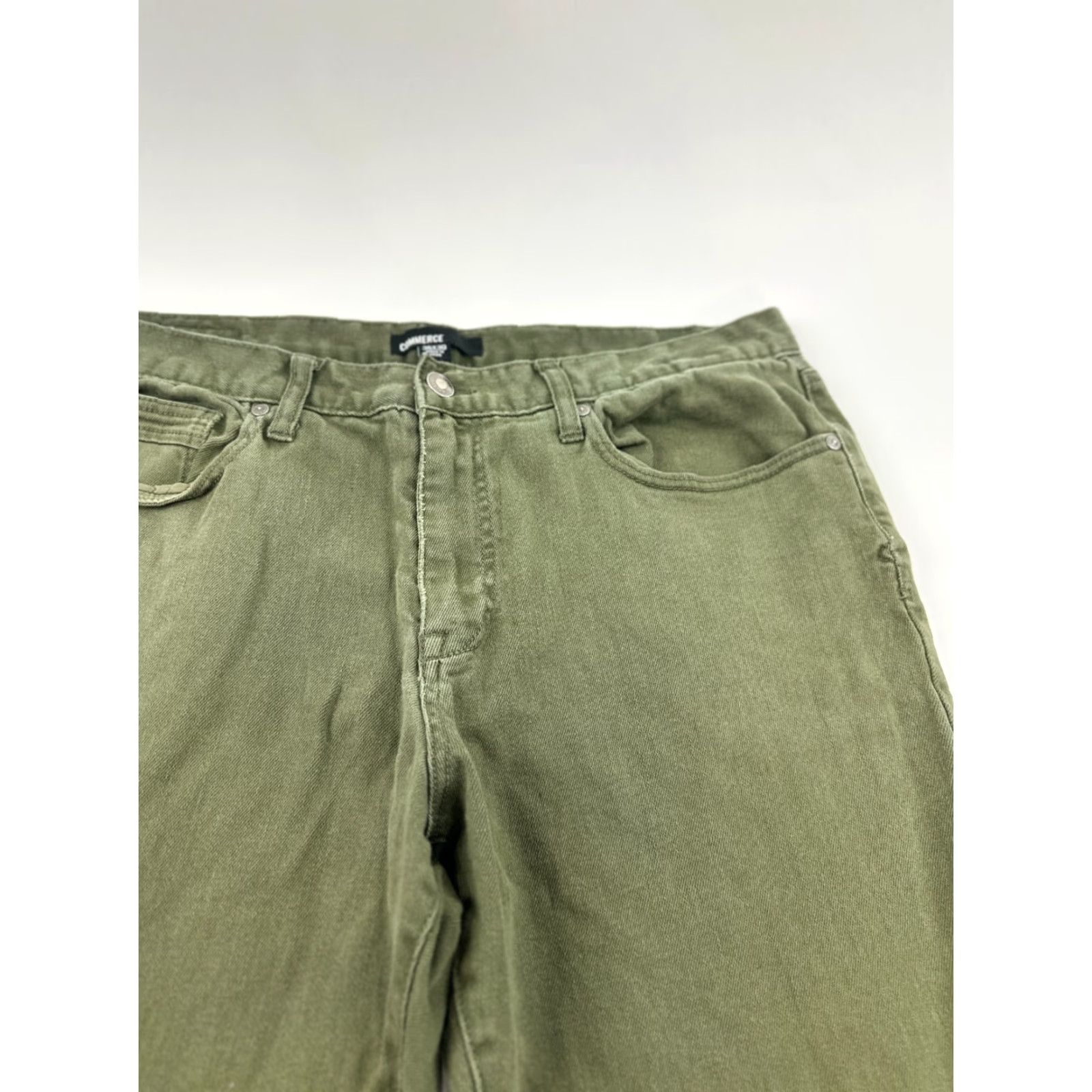 Vintage Commerce Jeans Mens 36x30 Green Relaxed Straight Fit Five Pocket Stretch Preppy Size US 36 / EU 52 - 4 Thumbnail