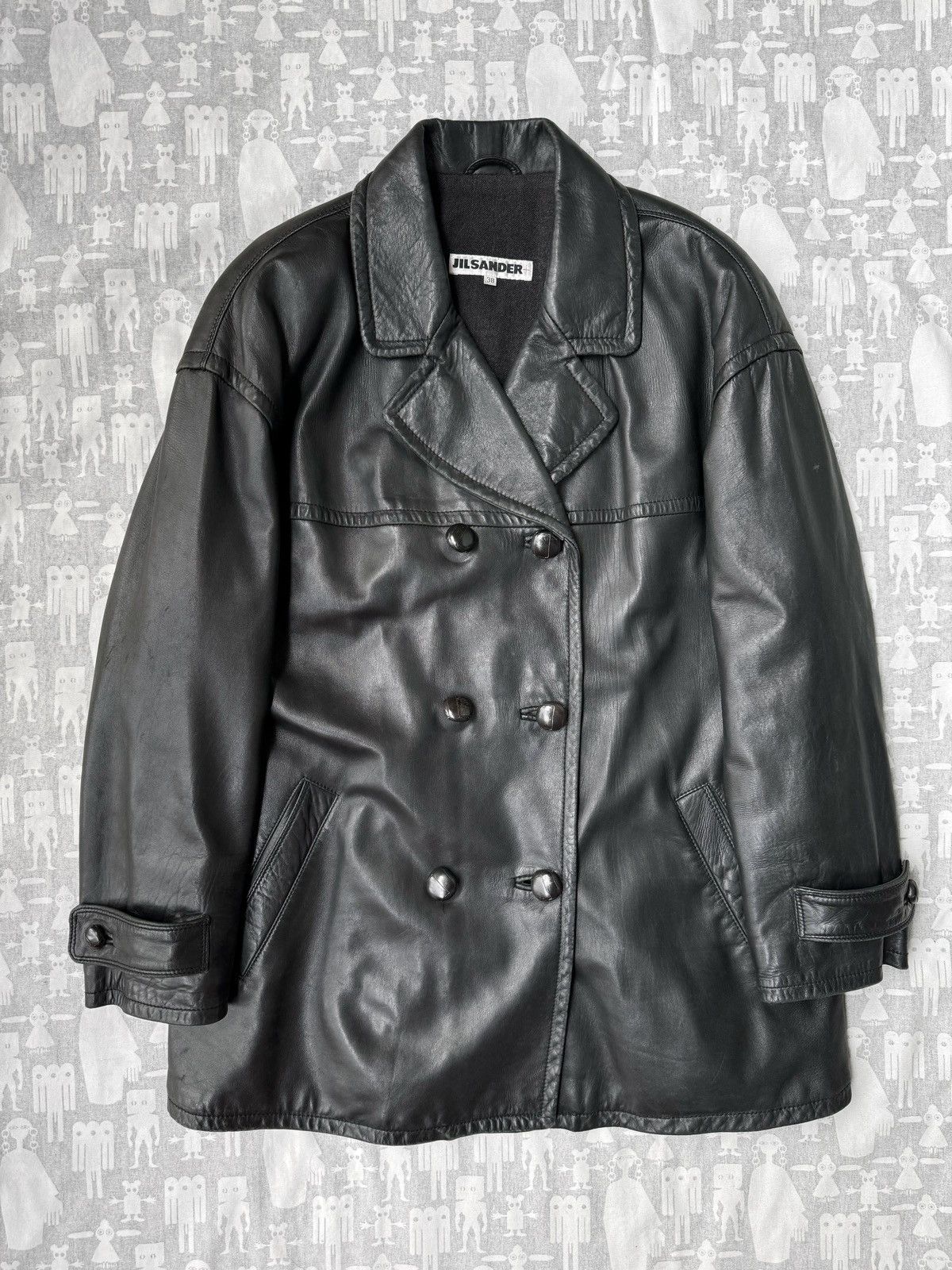 Jil Sander Jil Sander 1980's Double Breasted Leather Caban Jacket Size US S / EU 44-46 / 1 - 1 Thumbnail