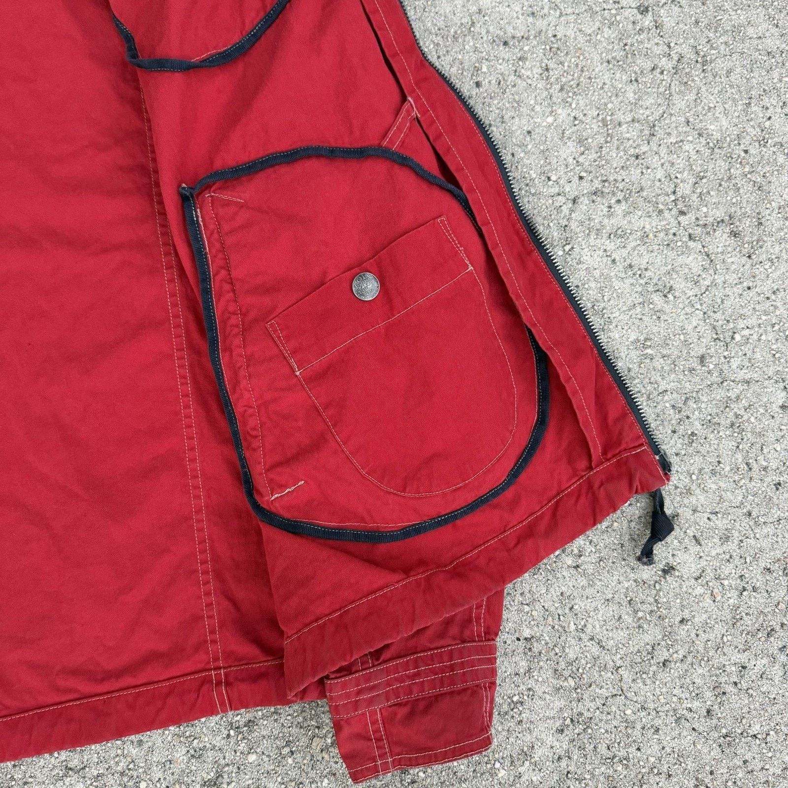 Polo Ralph Lauren × Vintage Vintage 90s Polo Ralph Lauren Red Hooded Utility Jacket XL Size US XL / EU 56 / 4 - 3 Thumbnail