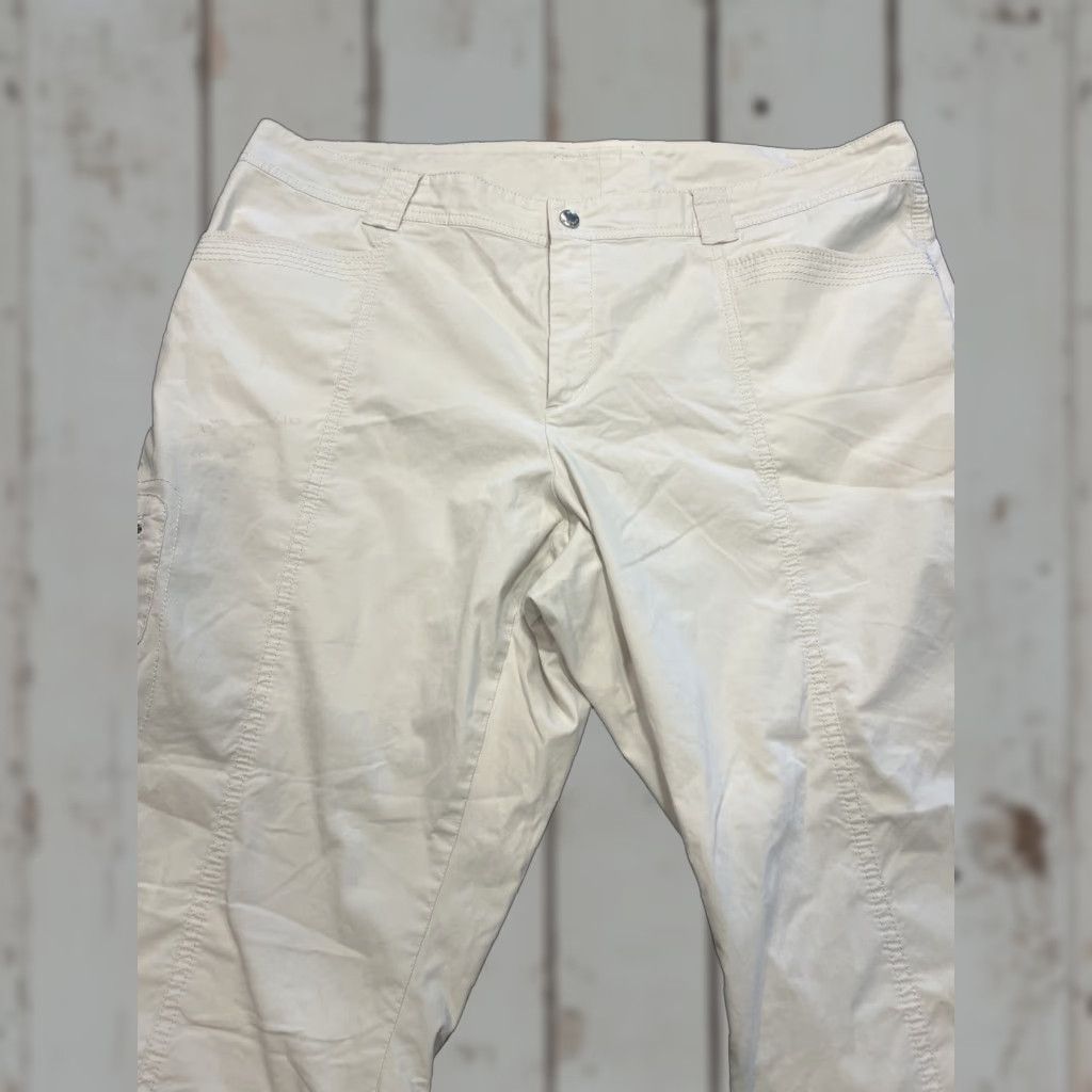 Bogner Bogner Women’s Size 16 Ivory Tan Khaki High-Rise Straight Leg Casual Slack Size 38" / US 16 / IT 52 - 1 Thumbnail