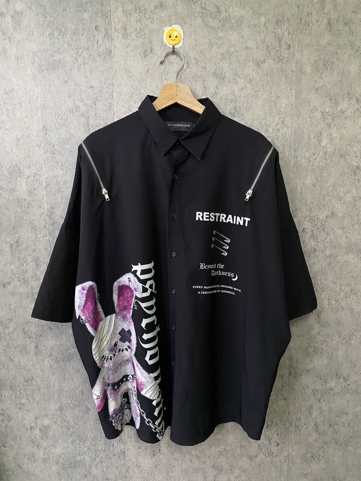 Japanese Brand 2000s Psycho Nation Japan Oversize Shirt Size US XXL / EU 58 / 5 - 3 Thumbnail