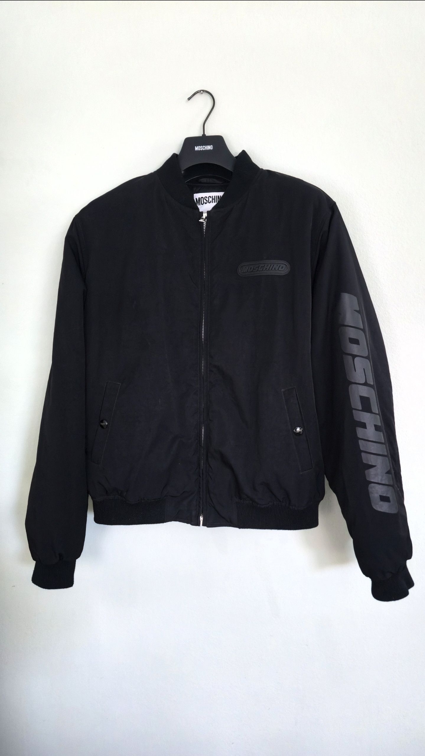 Moschino Moschino Black Insulated Bomber Jacket Size US L / EU 52-54 / 3 - 1 Thumbnail
