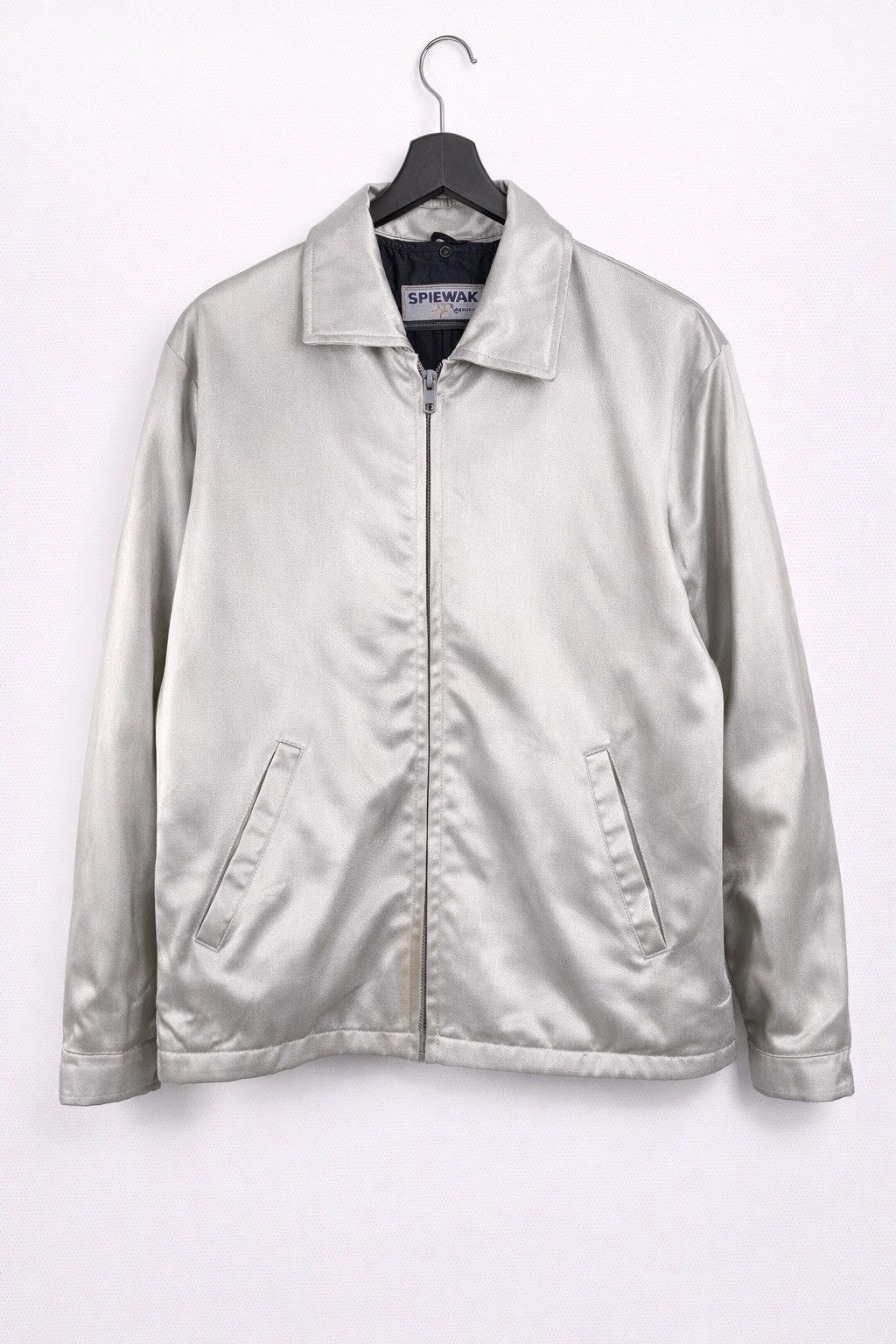 I. Spiewak And Sons Vintage Spiewak Silver Satin Zip Classic Workwear Outerwear Size US M / EU 48-50 / 2 - 1 Thumbnail