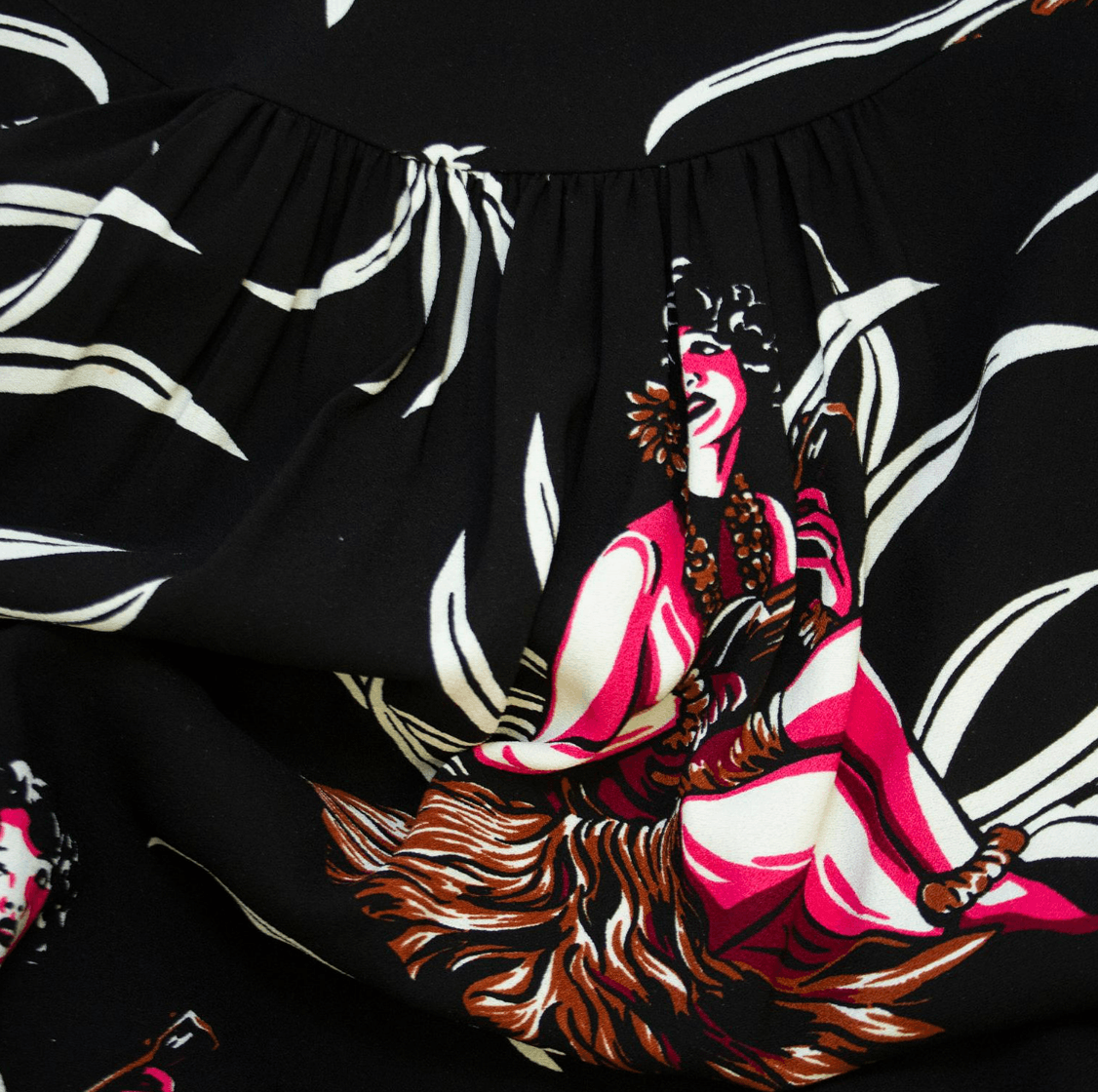 Prada PRADA HAWAIIAN HULA GIRL SPRING 2014 RUNWAY BLACK SKIRT IT40 Size 27" / US 4 / IT 40 - 5 Thumbnail