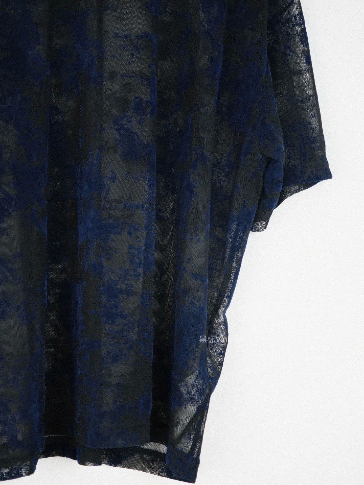 Yohji Yamamoto Yohji Yamamoto 19ss Vintage Blue Velvet Mesh Tee Size US M / EU 48-50 / 2 - 3 Thumbnail