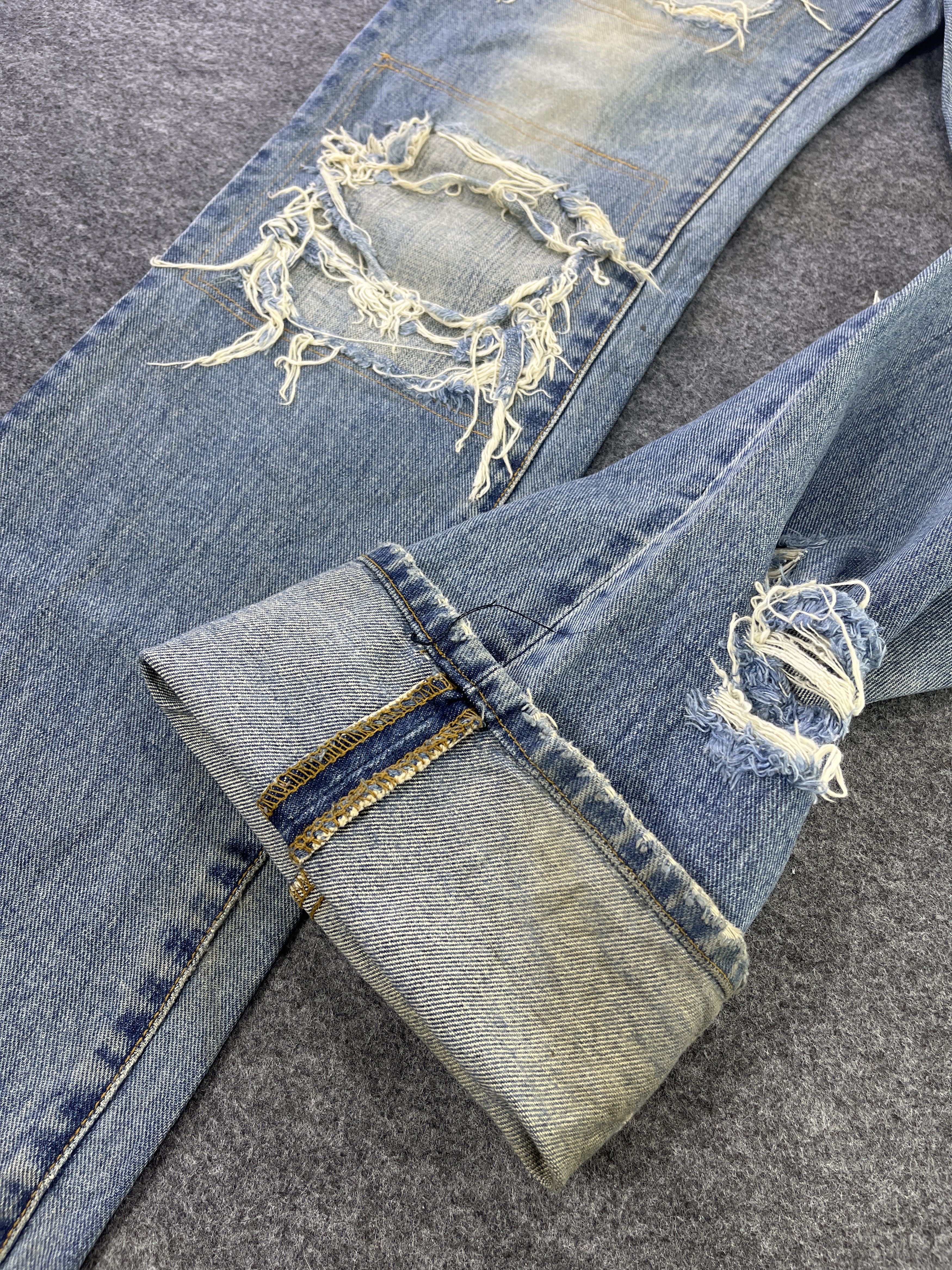 Japanese Brand Hard Edge Patchwork Jeans - J965 Size US 30 / EU 46 - 13 Thumbnail