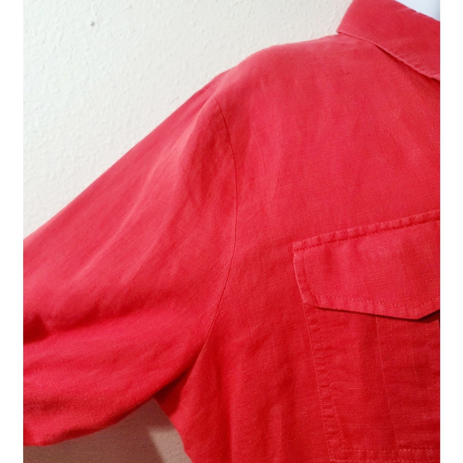 Other Chaus Sport Red Hidden Button Up Pointed Collard Top XL Soft Size XL / US 12-14 / IT 48-50 - 9 Thumbnail