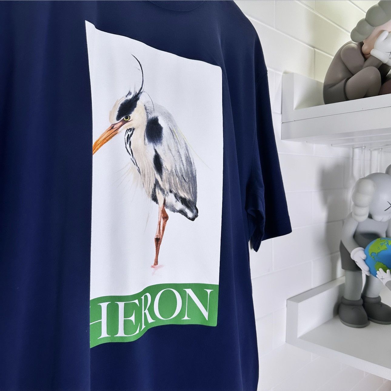 image of Heron Preston Swan Graphic Tee in Blue, Men's (Size XL)