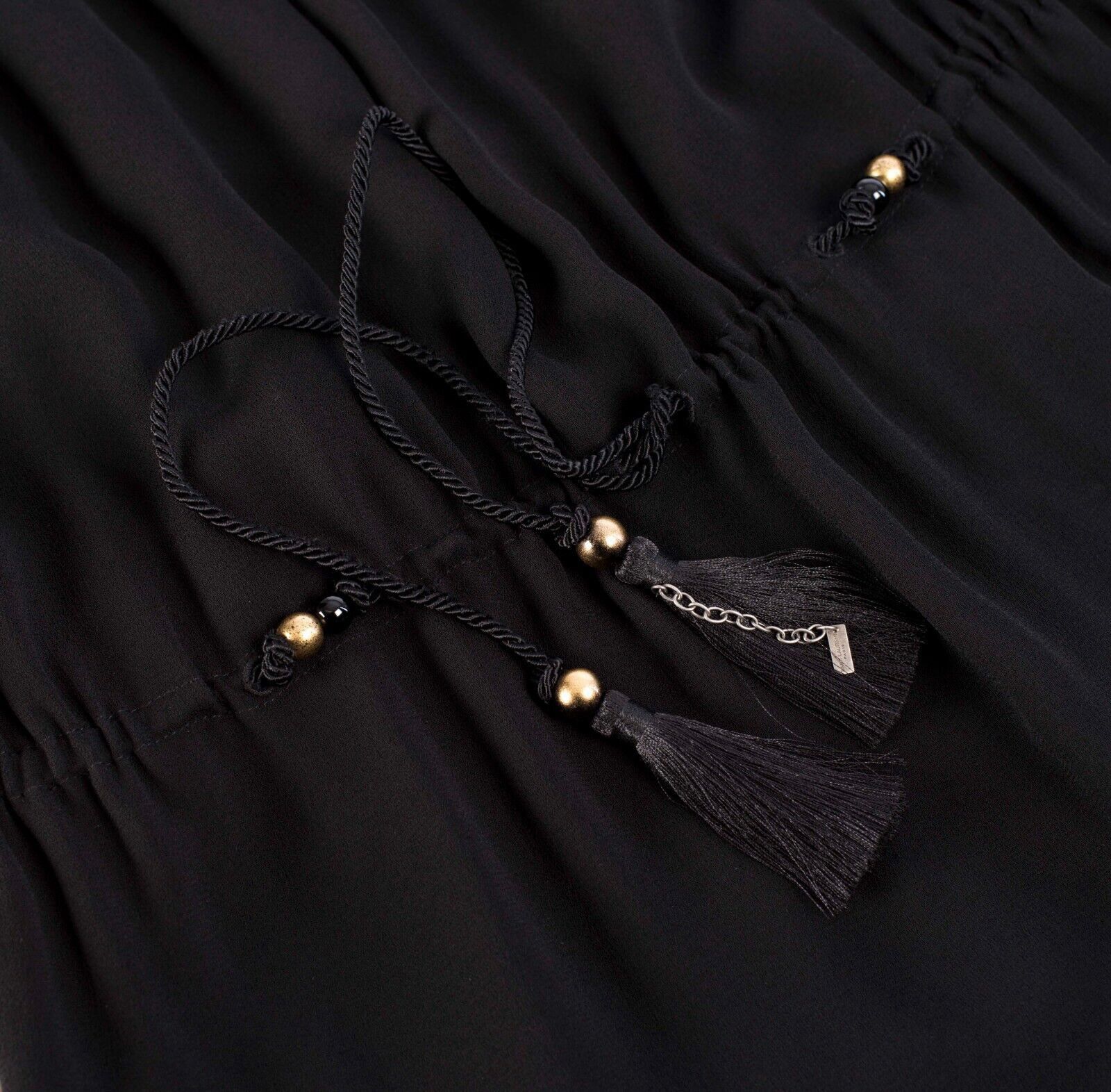 Saint Laurent Paris SAINT LAURENT 3690$ Embroidered Dress In Black Silk Crepe Size S / US 4 / IT 40 - 17 Thumbnail