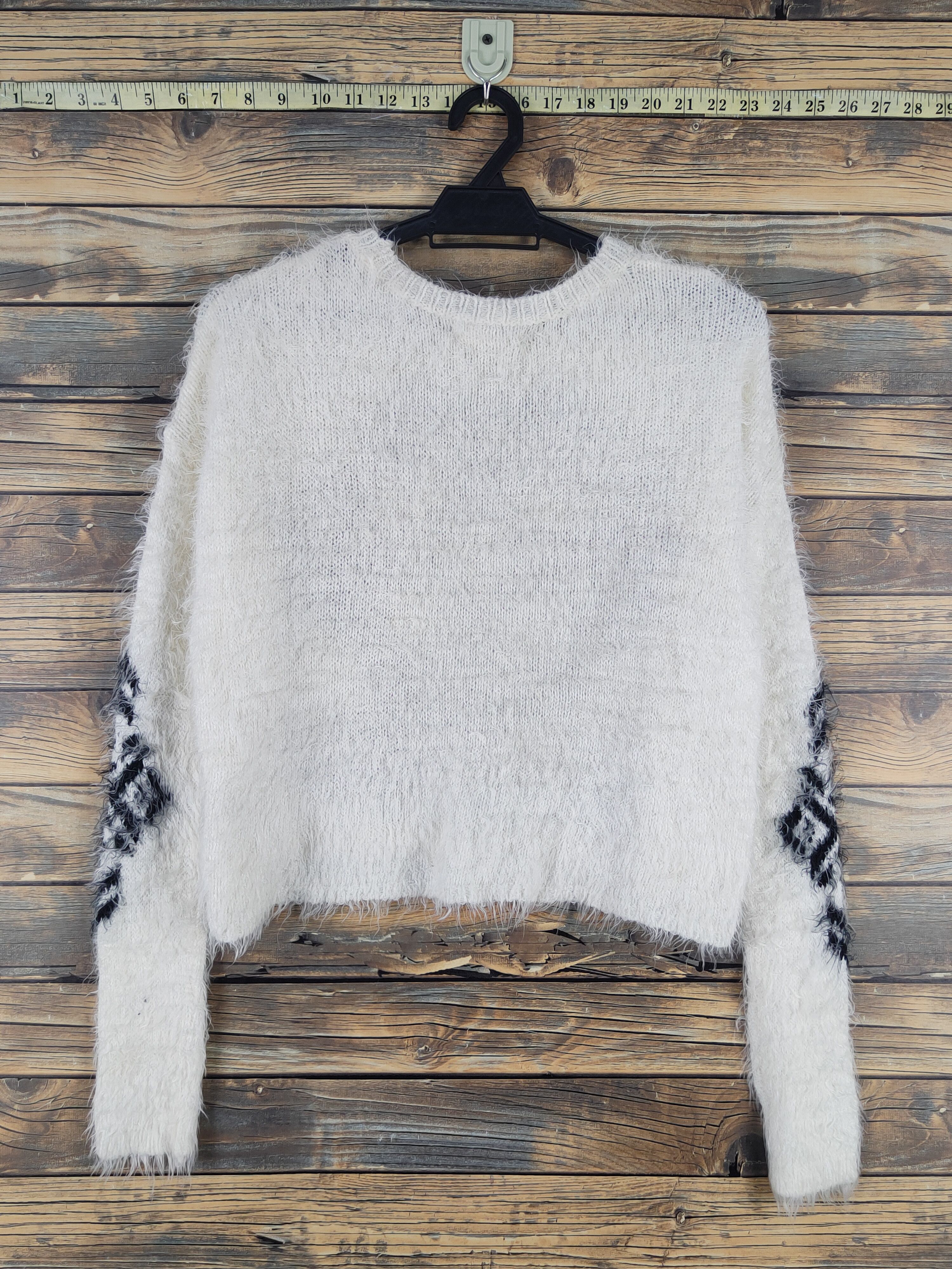 Homespun Knitwear Hollister Ivory Shag Shaggy Fur Mohair Knitwear #W1665 Size M / US 6-8 / IT 42-44 - 7 Thumbnail