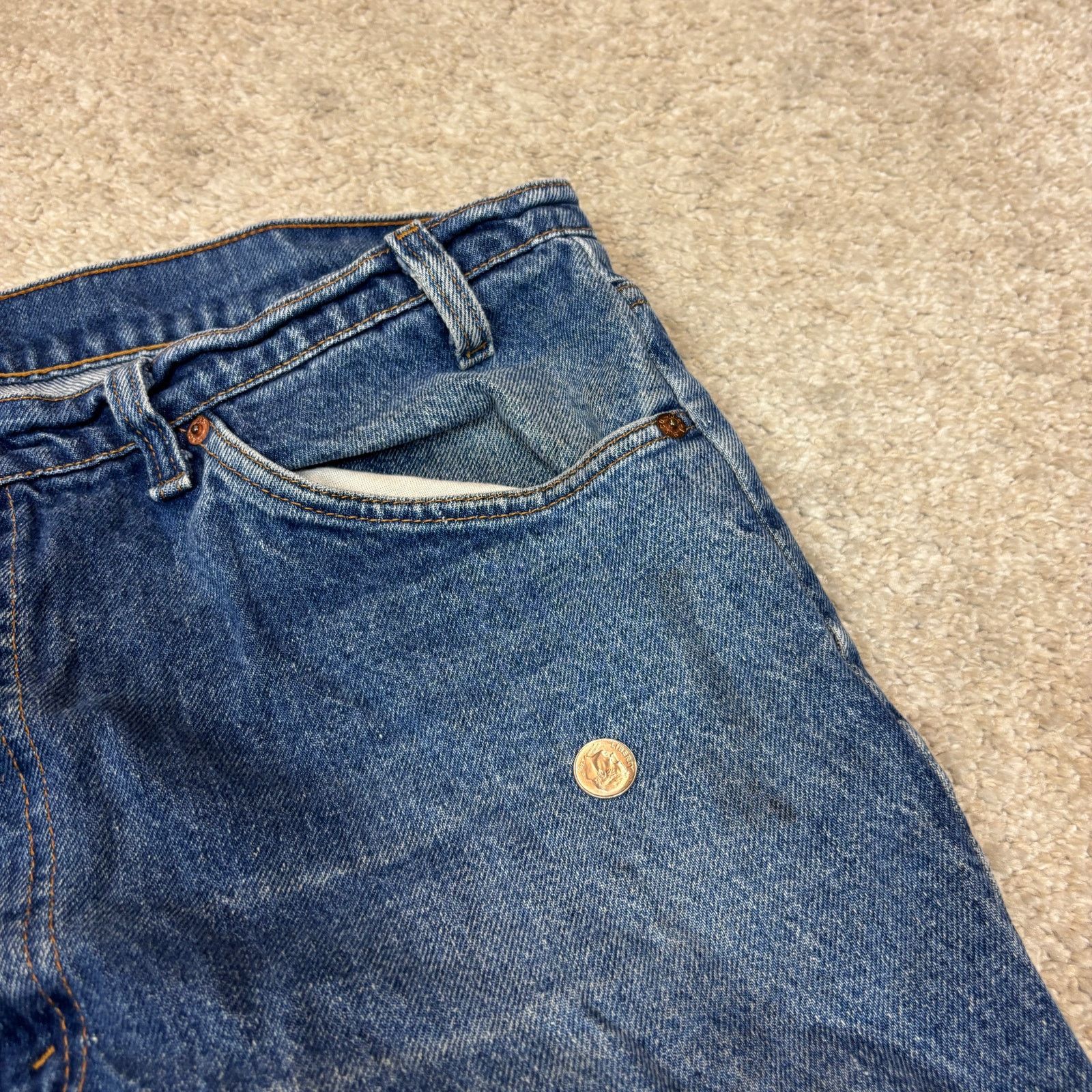 Levi's × Vintage VTG 80s Levi's 517 Orange Tab Boot Cut Jeans 38x32 (36x30) Size US 38 / EU 54 - 14 Thumbnail
