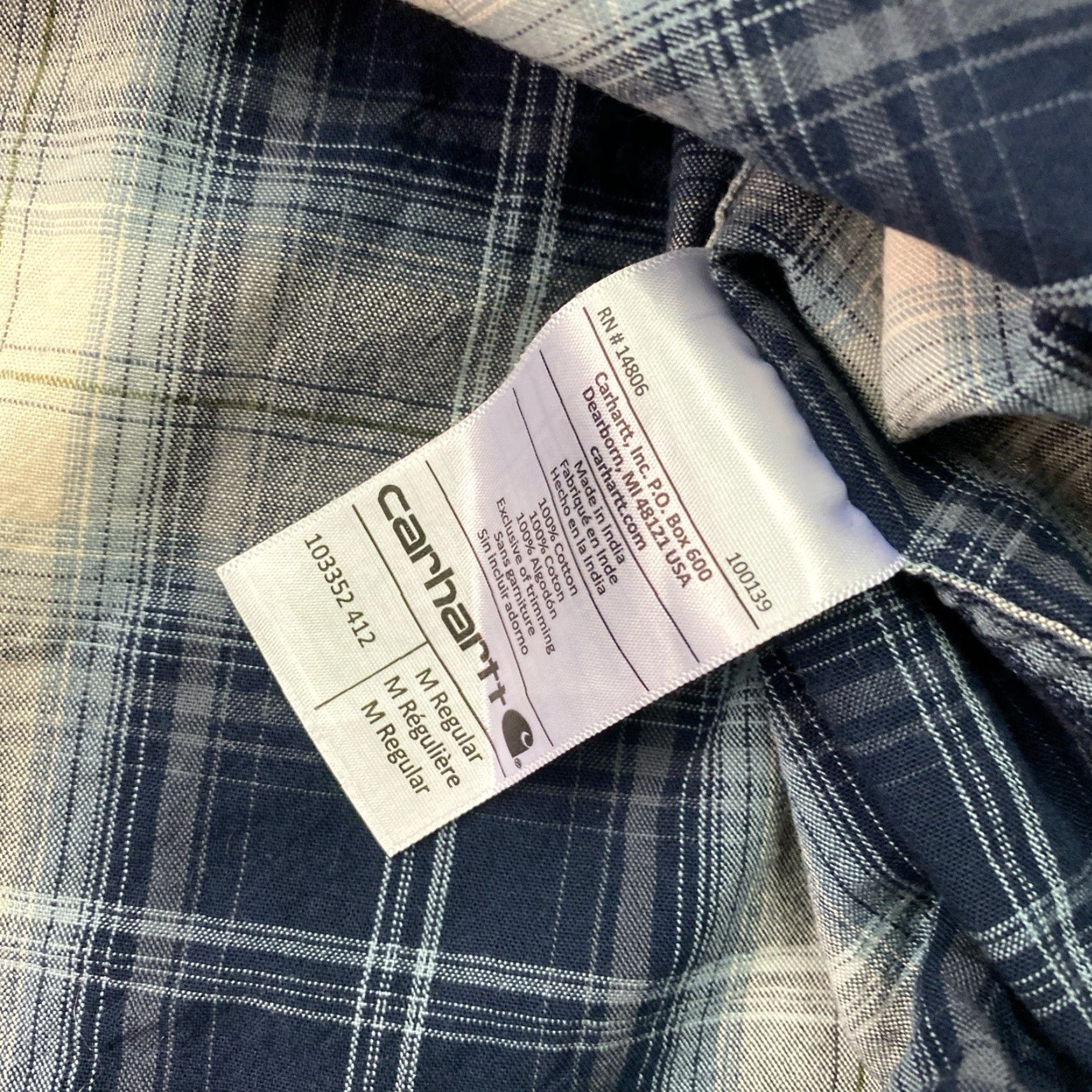 Carhartt Carhartt Mens Flannel Shirt Relaxed Fit Long Sleeve Blue White Check Plaid M Size US M / EU 48-50 / 2 - 5 Thumbnail