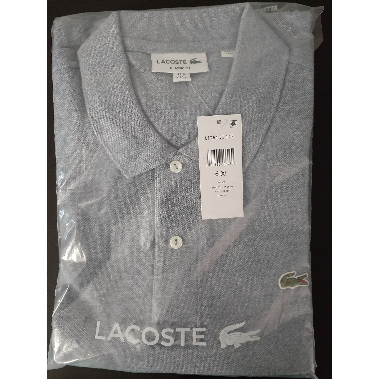 Lacoste Lacoste Men's Classic Chine Pique Polo Shirt Light Blue XL Size US XL / EU 56 / 4 - 2 Thumbnail