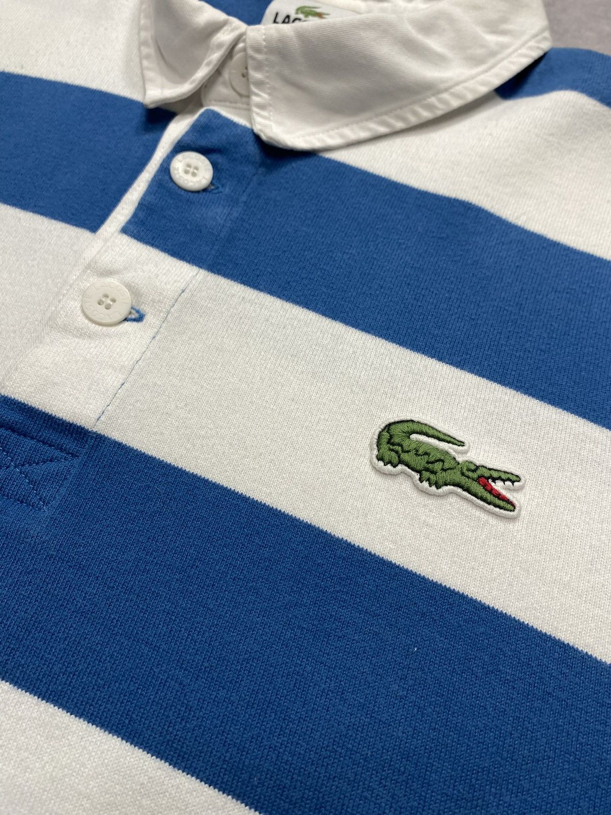 Lacoste Vintage Lacoste Striped Rugby Long Sleeve Polo Size US M / EU 48-50 / 2 - 2 Thumbnail