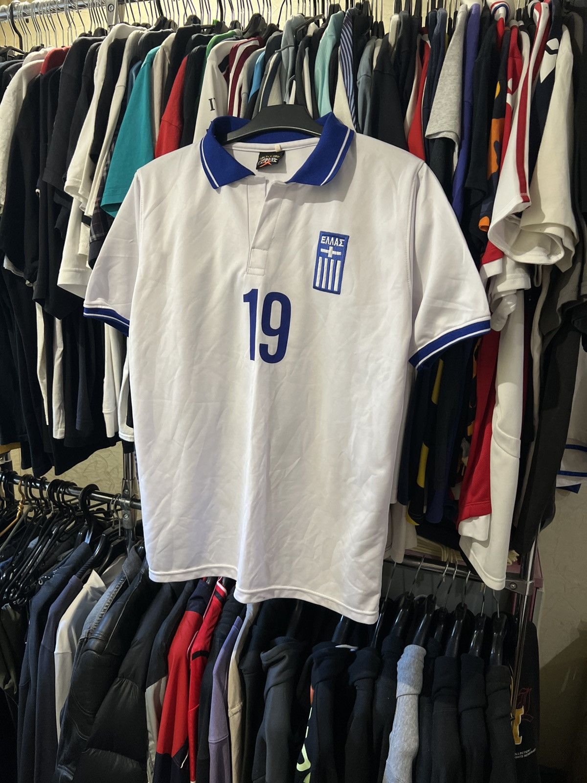 Vintage VNTG GREECE NATIONAL TEAM #19 SOKRATIS HOME FOOTBALL SHIRT Size US S / EU 44-46 / 1 - 1 Thumbnail