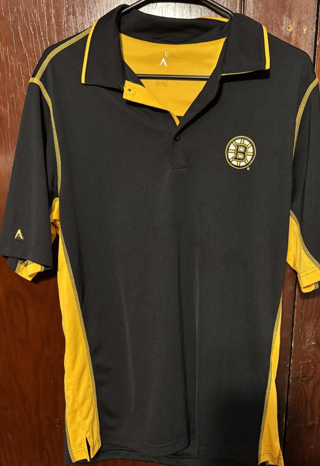 Antigua Boston Bruins Antigua Polo Shirt Black Men's Sz M Size ONE SIZE - 1 Thumbnail