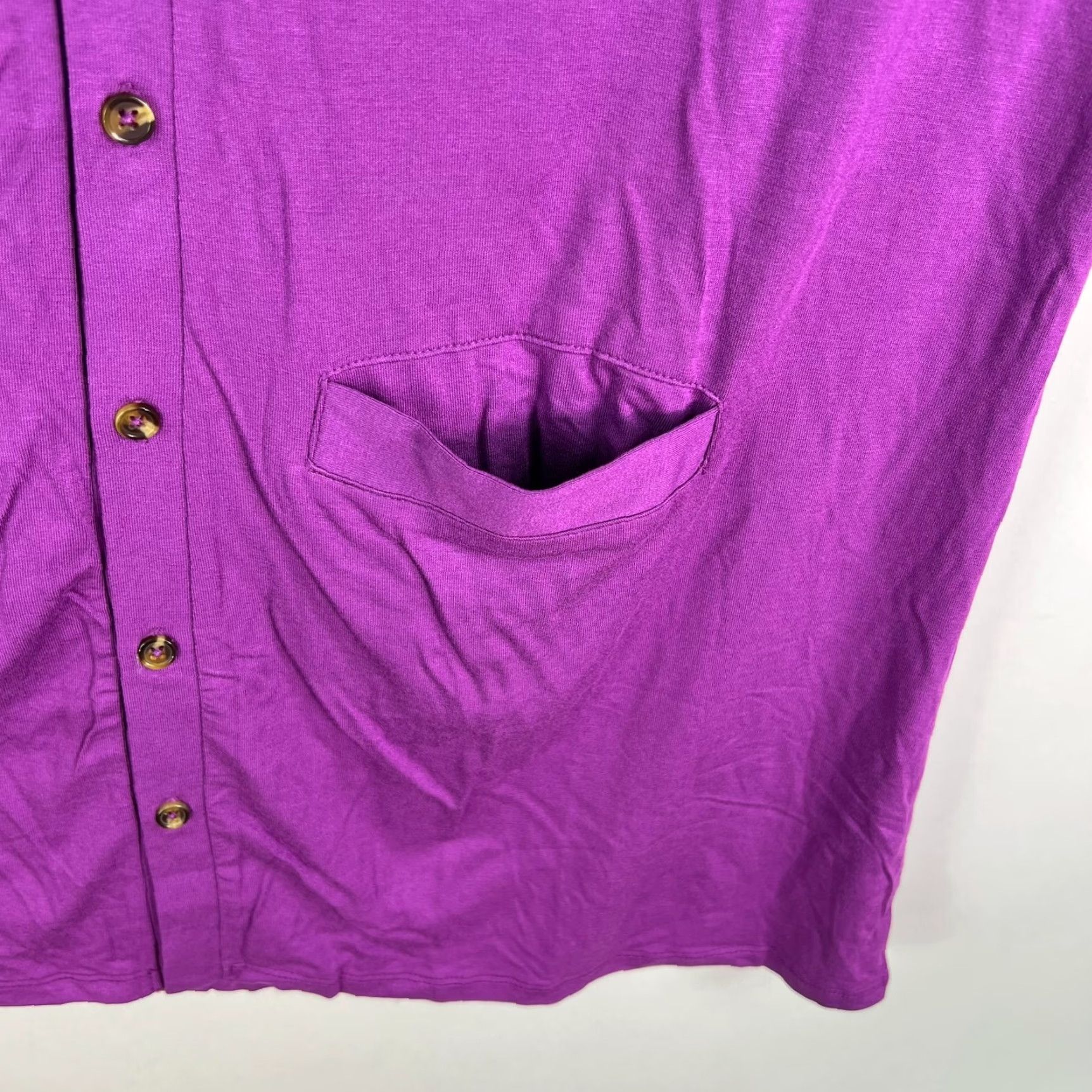 Vintage VINTAGE Agnes & Dora Womens Tunic Top XL Purple Casual Knit 3/4 Sleeve Pockets Blouse Size XL / US 12-14 / IT 48-50 - 4 Thumbnail