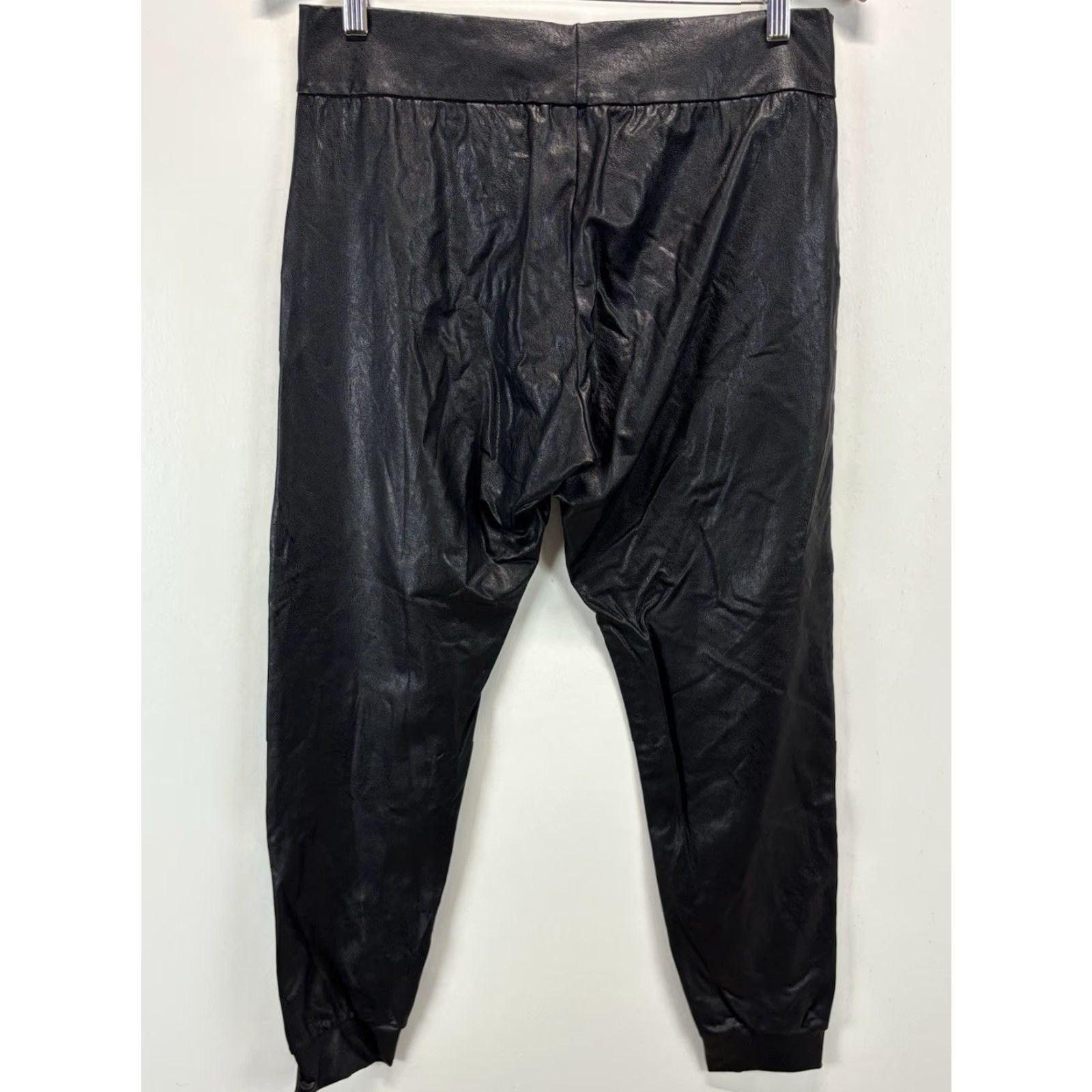 Commando Commando Women's Pants Joggers Faux Leather Size L Black Size 36" / US 14 / IT 50 - 3 Thumbnail