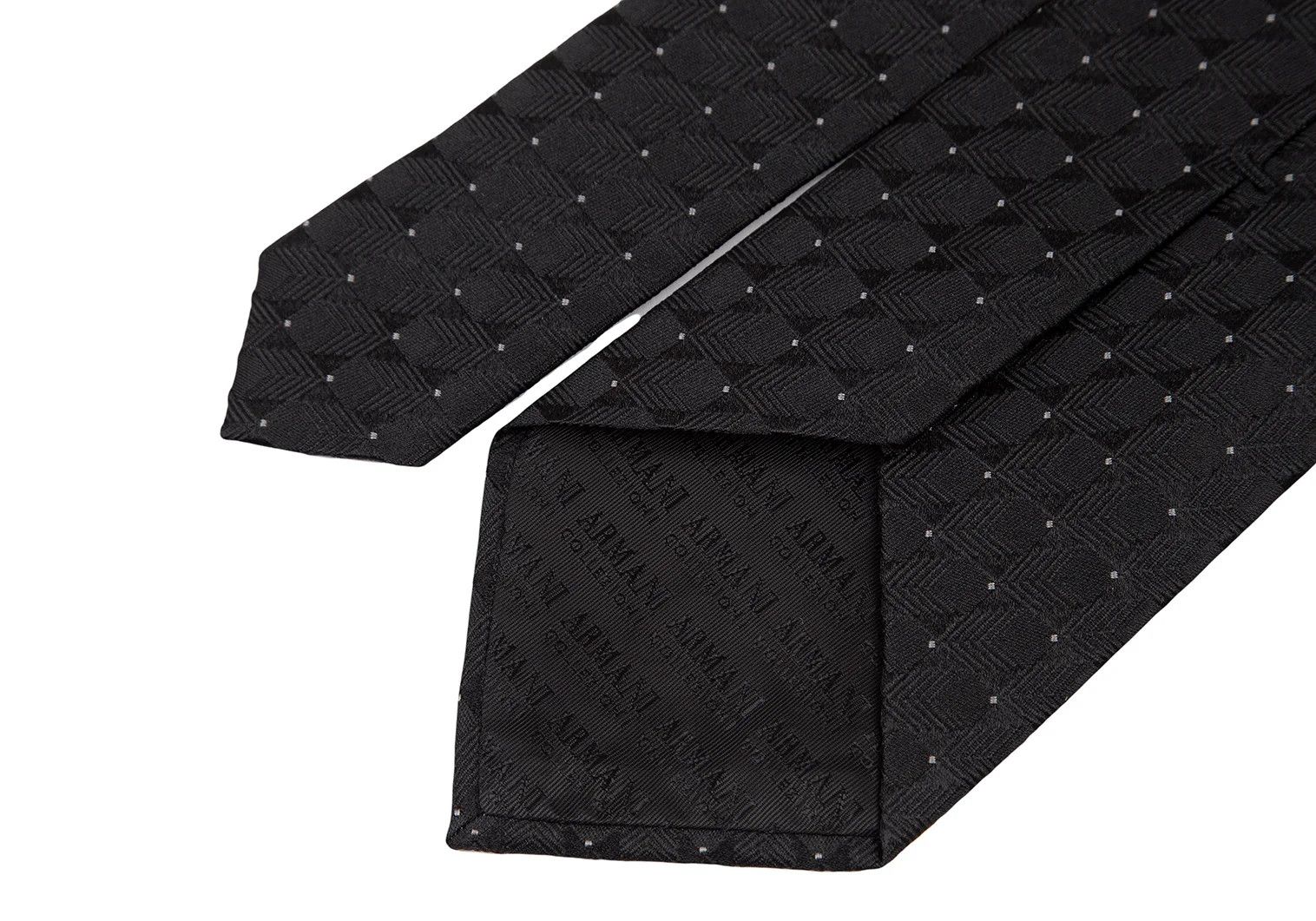 Armani Collezioni Geometric Silk Tie in Black Size ONE SIZE - 6 Thumbnail