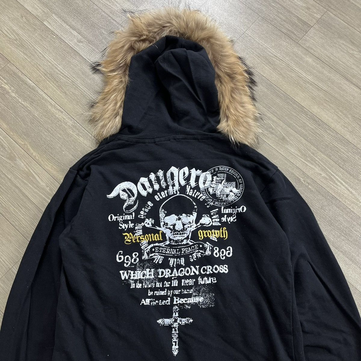 14th Addiction 2000s Beaumere Skulls Cross Punk Lgb Style Zip Fur Hoodie Size US M / EU 48-50 / 2 - 15 Thumbnail