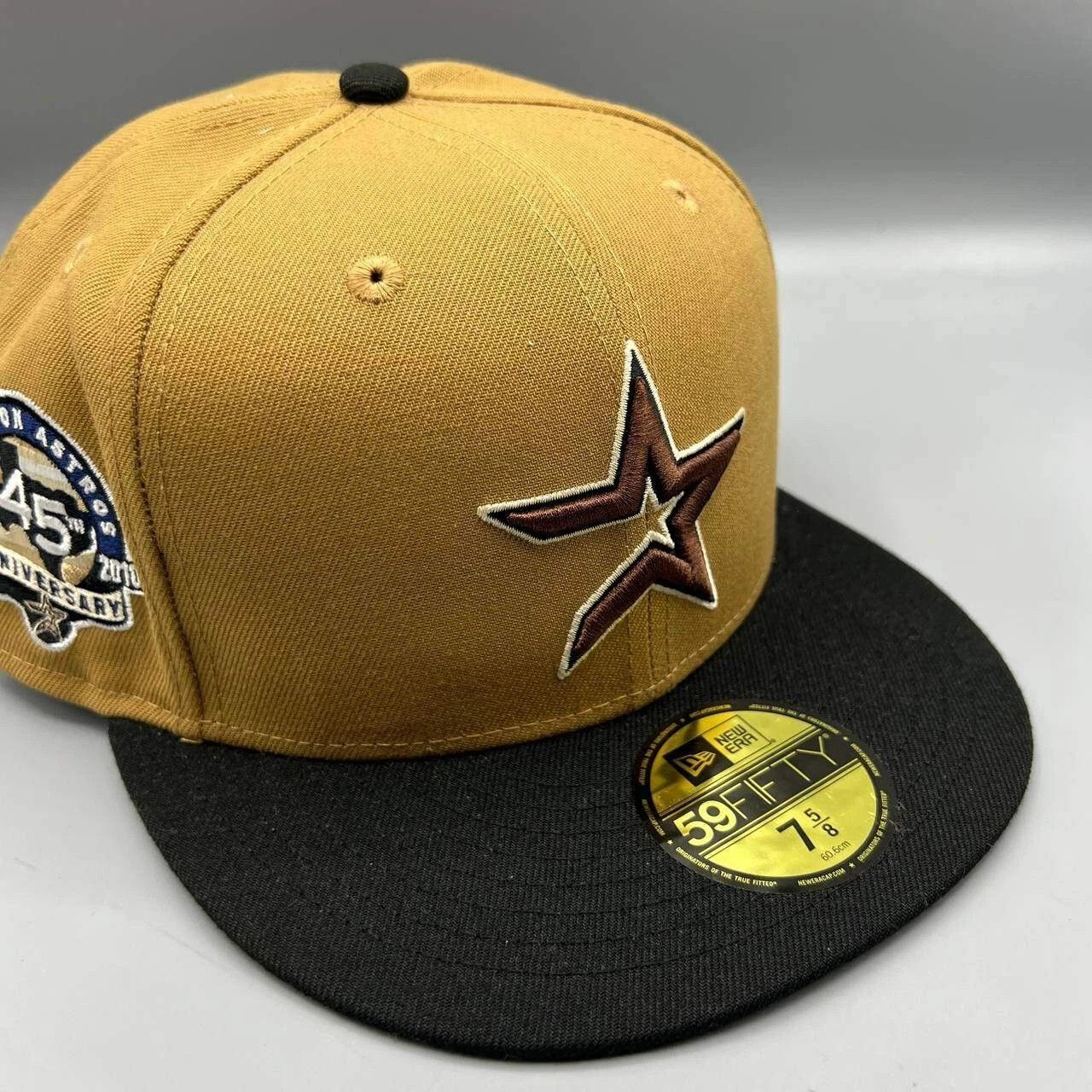 New Era Houston Astros Hat Men 7 5/8 59Fifty New Era MLB Fitted Cap Size ONE SIZE - 1 Thumbnail