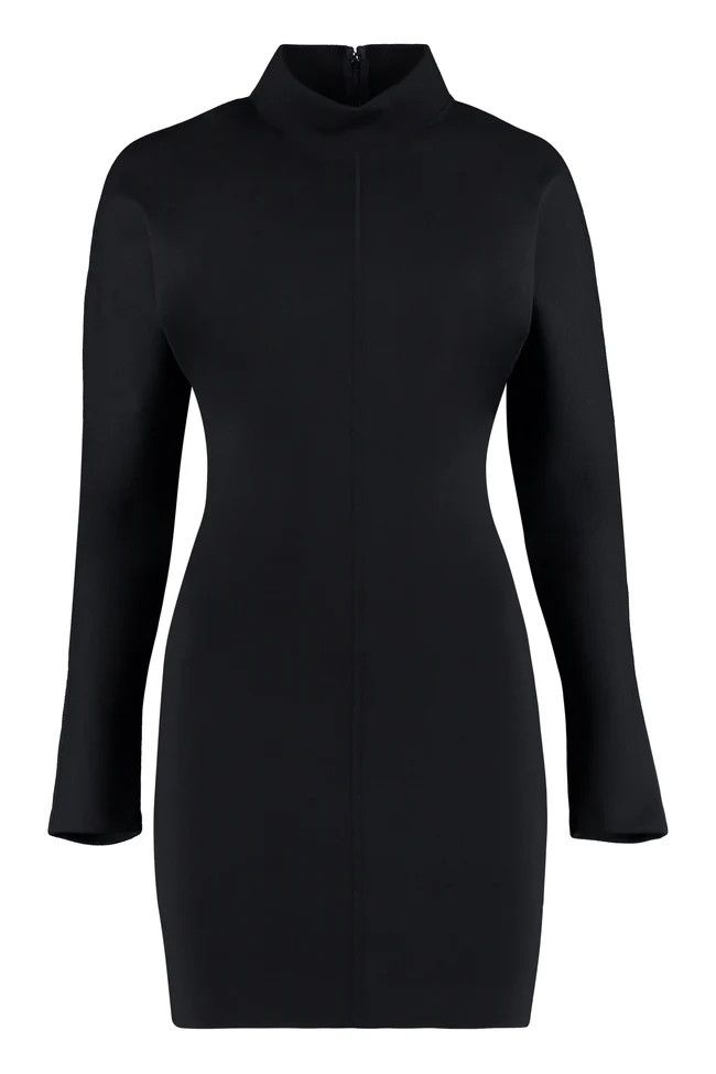 Saint Laurent Paris o1b1hav111124 Robe Crayon Manches Kimono Mini Dress in Noir Size M / US 6-8 / IT 42-44 - 2 Thumbnail