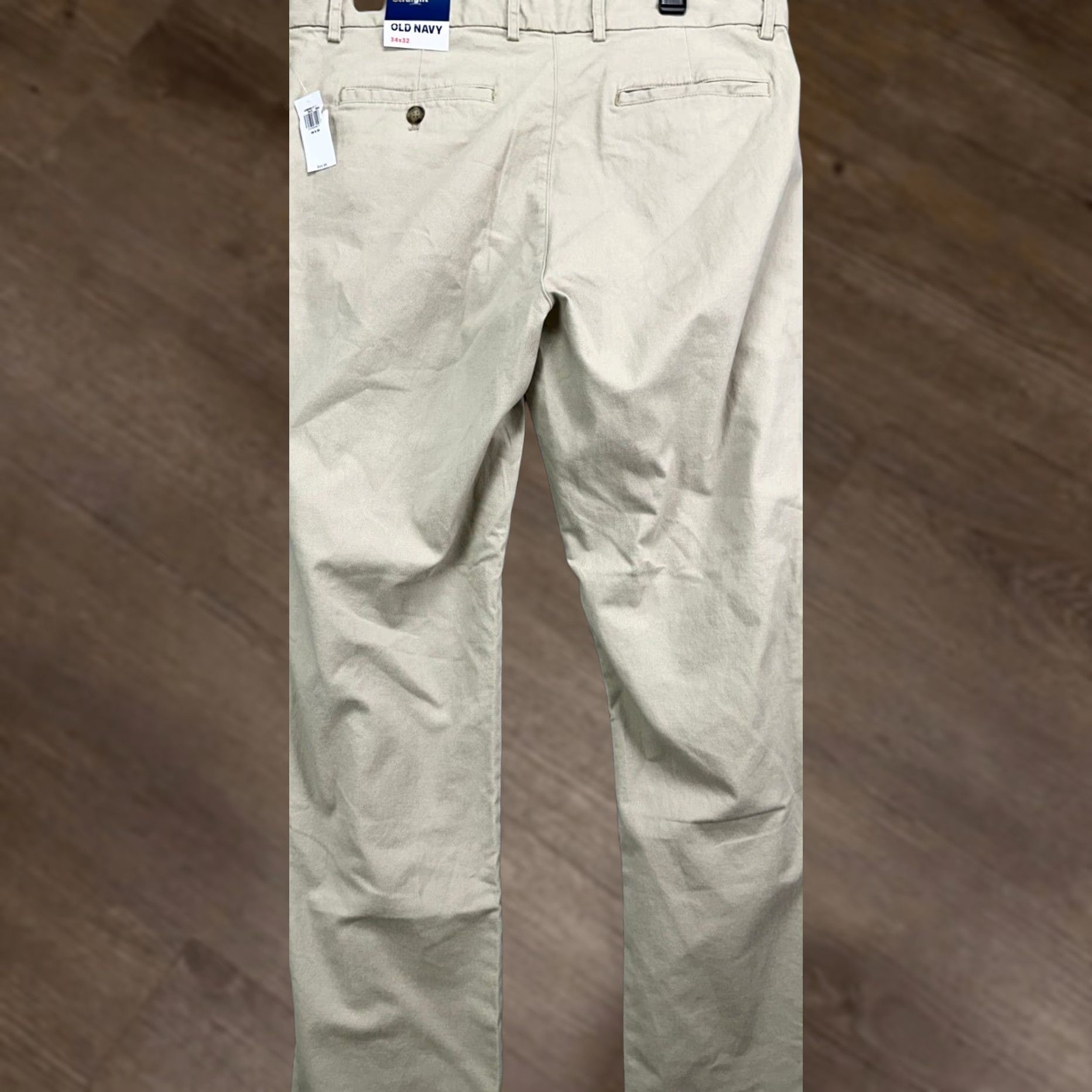 Old Navy Old Navy Khaki Pants Men 34X32 White Straight Flat Front Flex Stretch Pocket NEW Size US 34 / EU 50 - 1 Thumbnail