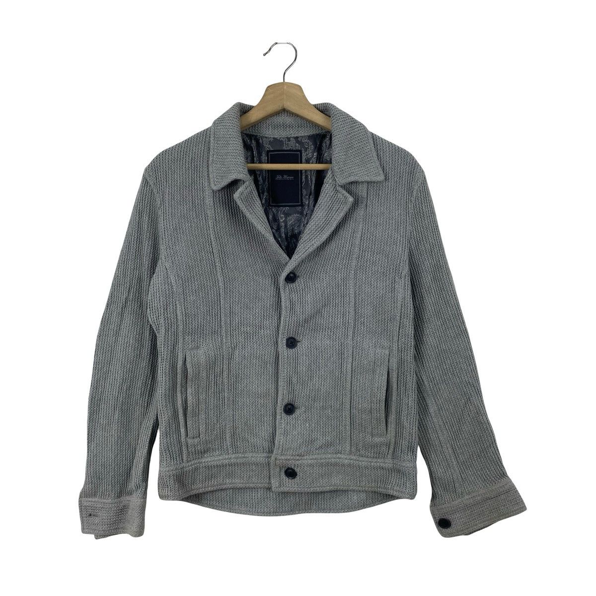Vintage Vintage TETE HOMME TEXTURED Knit Jacket Button Up Casual Size S / US 4 / IT 40 - 3 Thumbnail