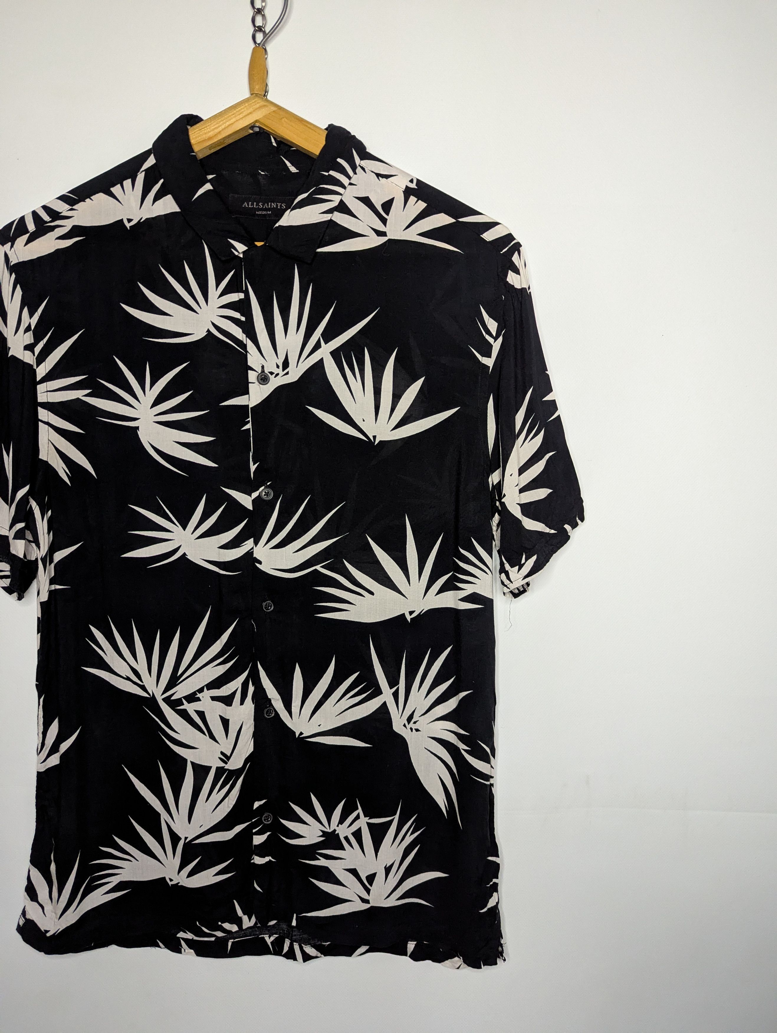 Allsaints ALLSAINTS BHUTAN Men`s Palm Tree Hawaiian Shir Size US M / EU 48-50 / 2 - 3 Thumbnail