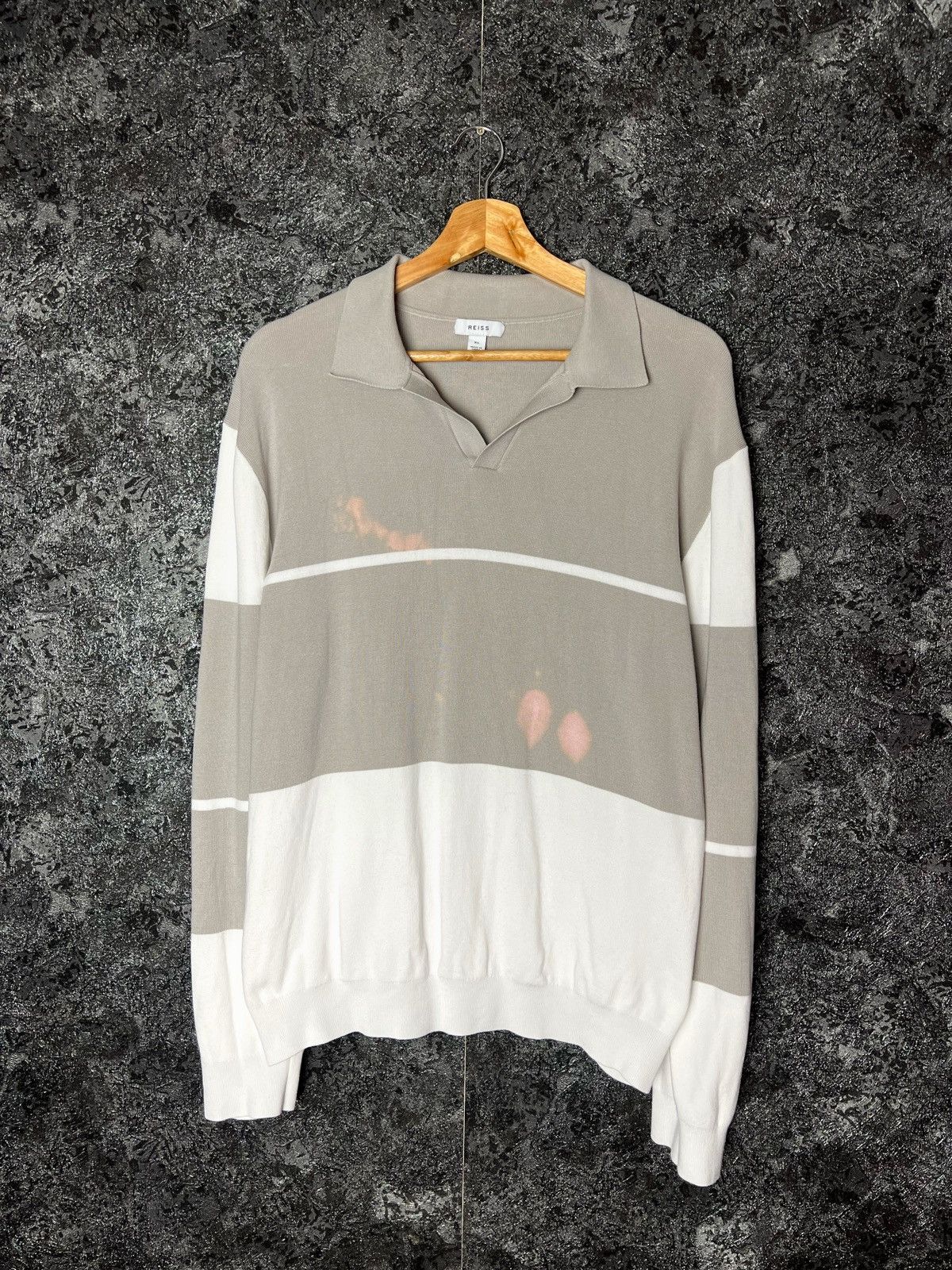 Designer × Reiss Reiss Luxury Long Sleeve Polo Striped Sweatshirt Sweater XL Size US XL / EU 56 / 4 - 1 Thumbnail