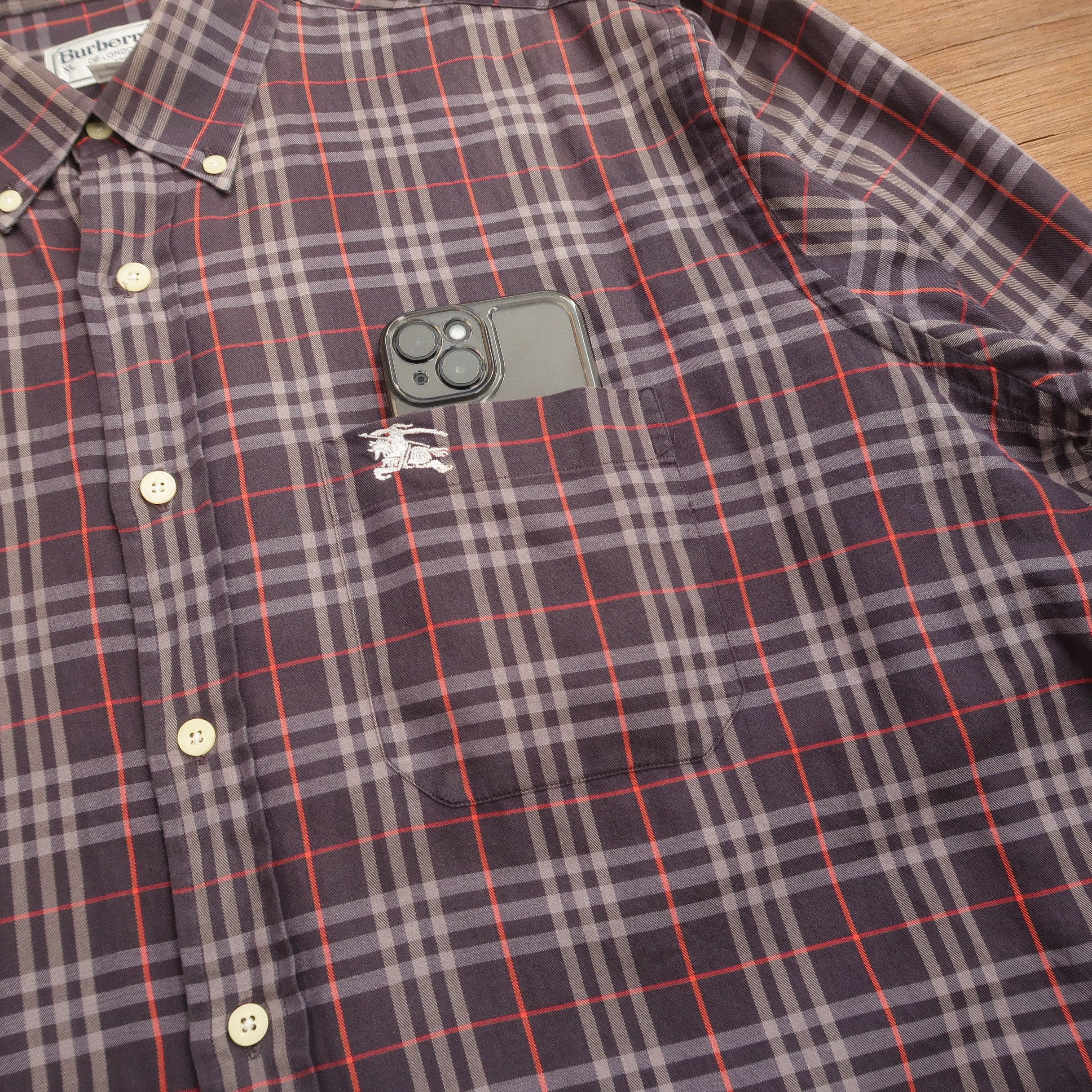 Burberry Vintage 90s Burberry Nova Check Old Money Shirt Size US XL / EU 56 / 4 - 6 Thumbnail