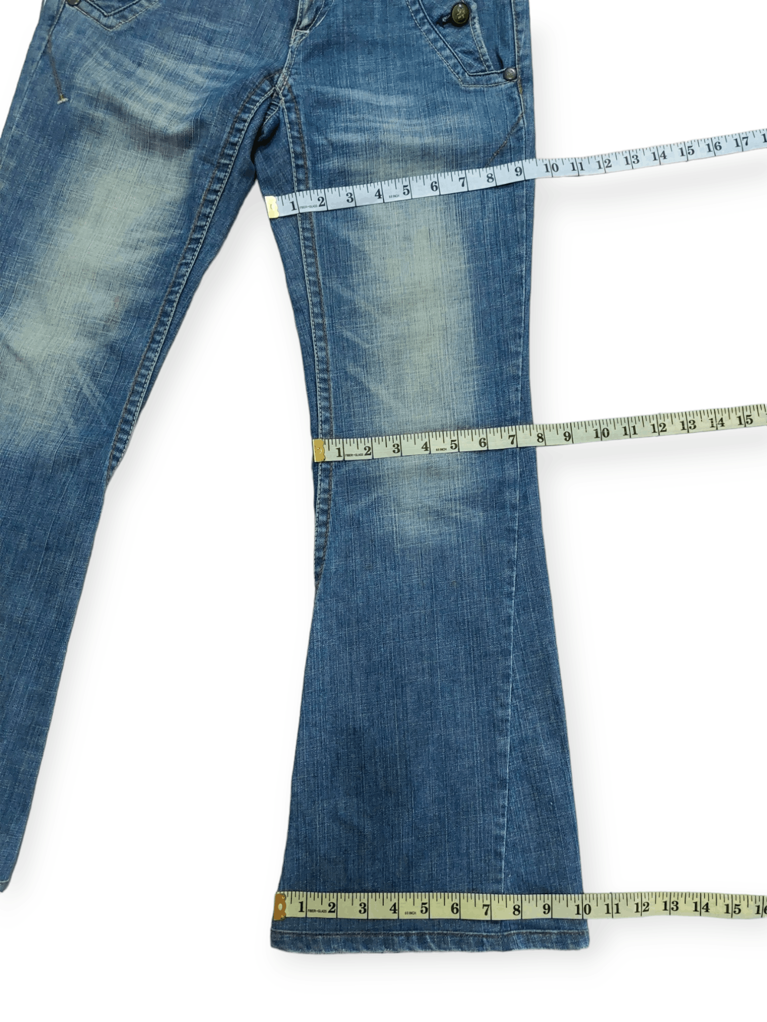 Other A6 Sport Flare Low Rise Distressed Denim Size US 28 / EU 44 - 19 Thumbnail