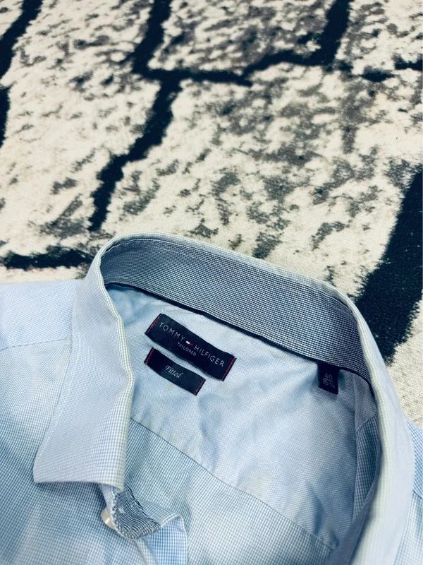 Tommy Hilfiger Tommy Hilfiger basic shirt, blue, elegant, checkered logo, M Size US M / EU 48-50 / 2 - 5 Thumbnail