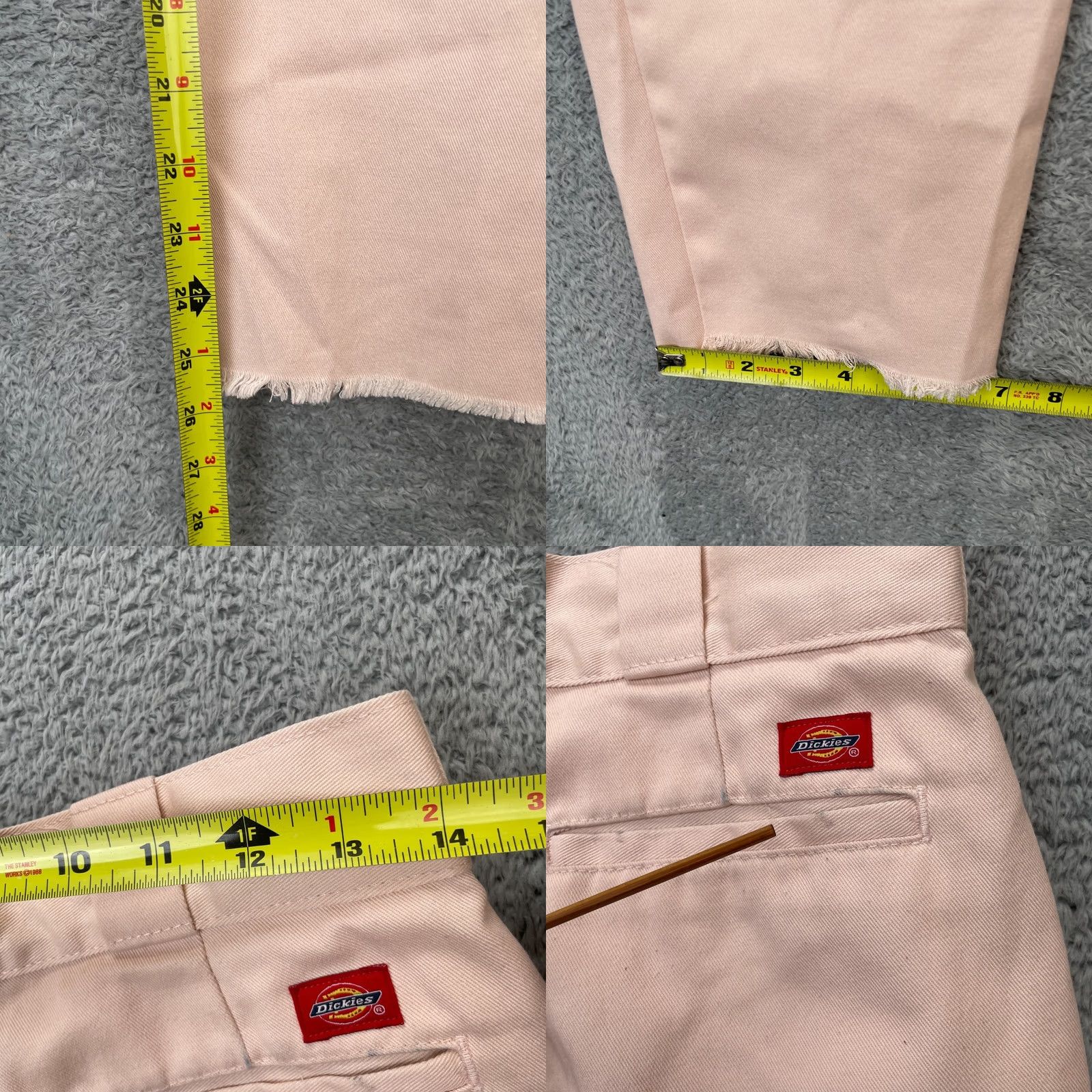 Dickies Dickies Pants Womens 6R Pink Urban Outfitters Straight Leg Cropped Frayed Hem Size 28" / US 6 / IT 42 - 8 Thumbnail