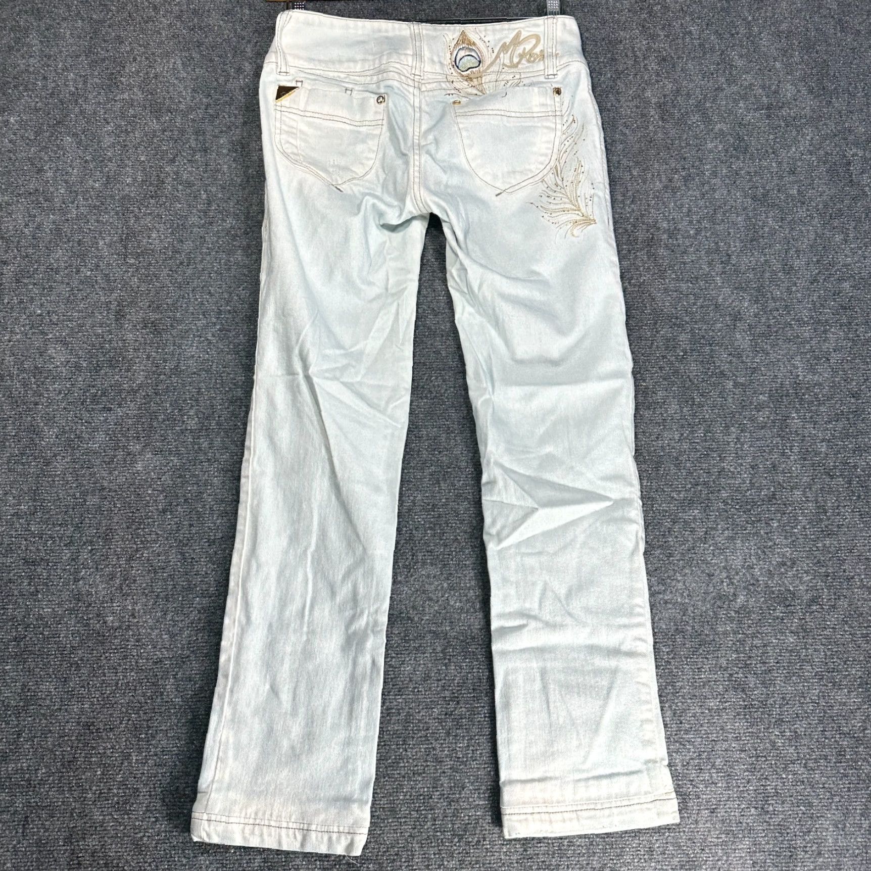 Vintage Morena Rosa Jeans Womens 28 Cotton Stretch Straight Leg Acid Wash Embroidered Size 28" / US 6 / IT 42 - 7 Thumbnail