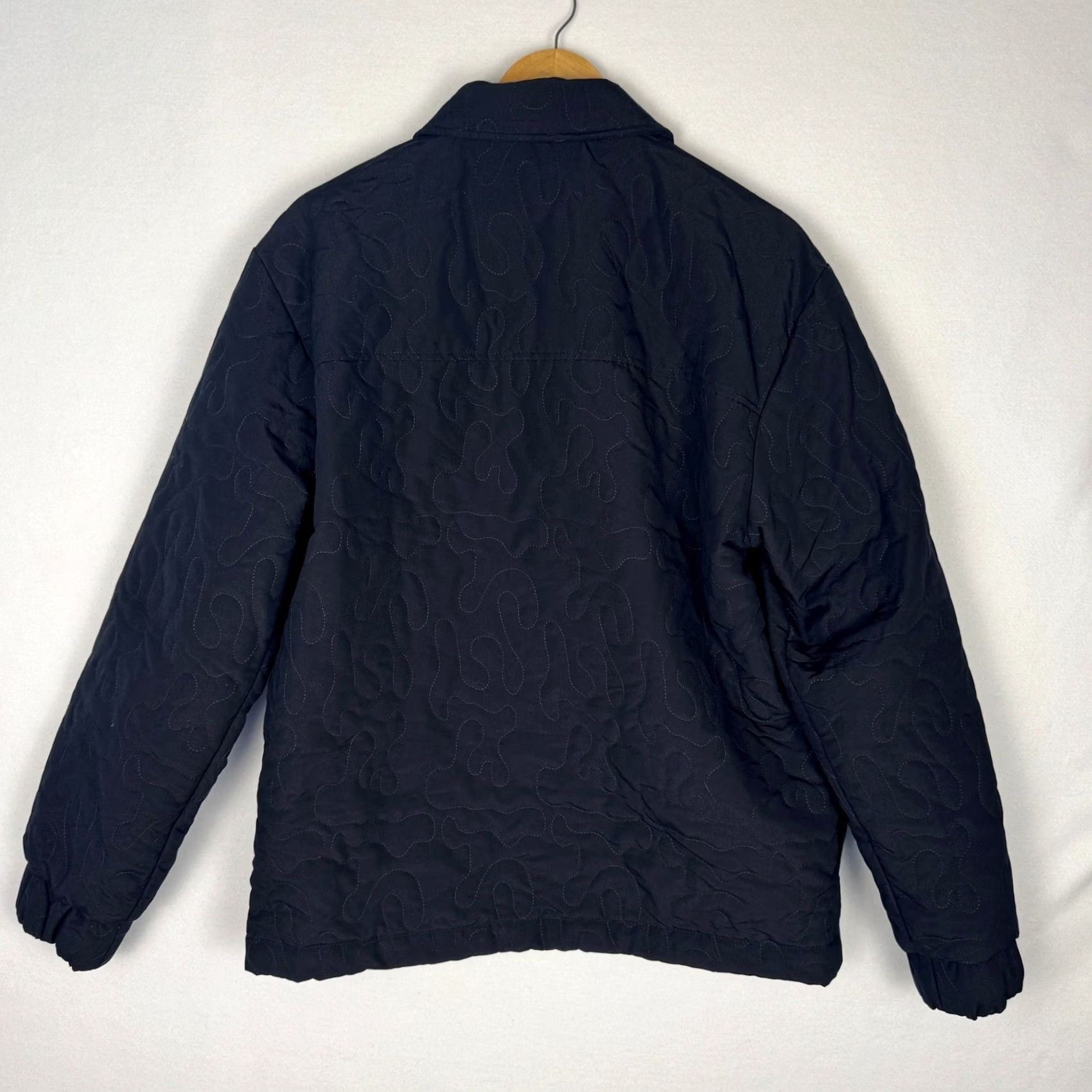 Vintage Mode of One Mens Swirl Quilted Snap Front Shirt Jacket Deep Black M Size US M / EU 48-50 / 2 - 2 Thumbnail