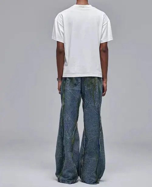 VIBE Water Ripple Heavy Duty Washed Distressed Jeans Size US 32 / EU 48 - 4 Thumbnail