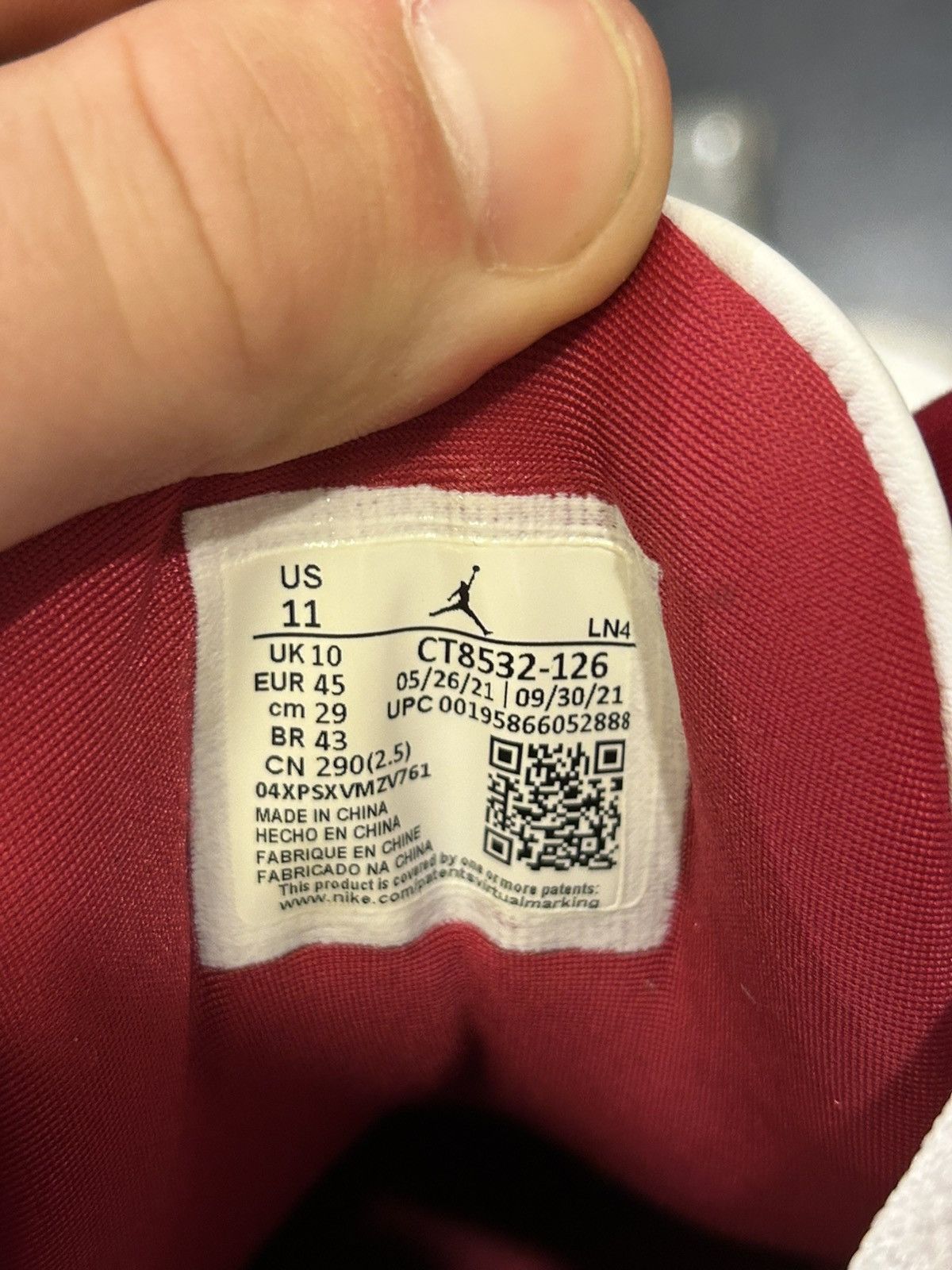 Jordan Brand Jordan 3 Retro ‘Cardinal’ Size US 11 / EU 44 - 6 Thumbnail