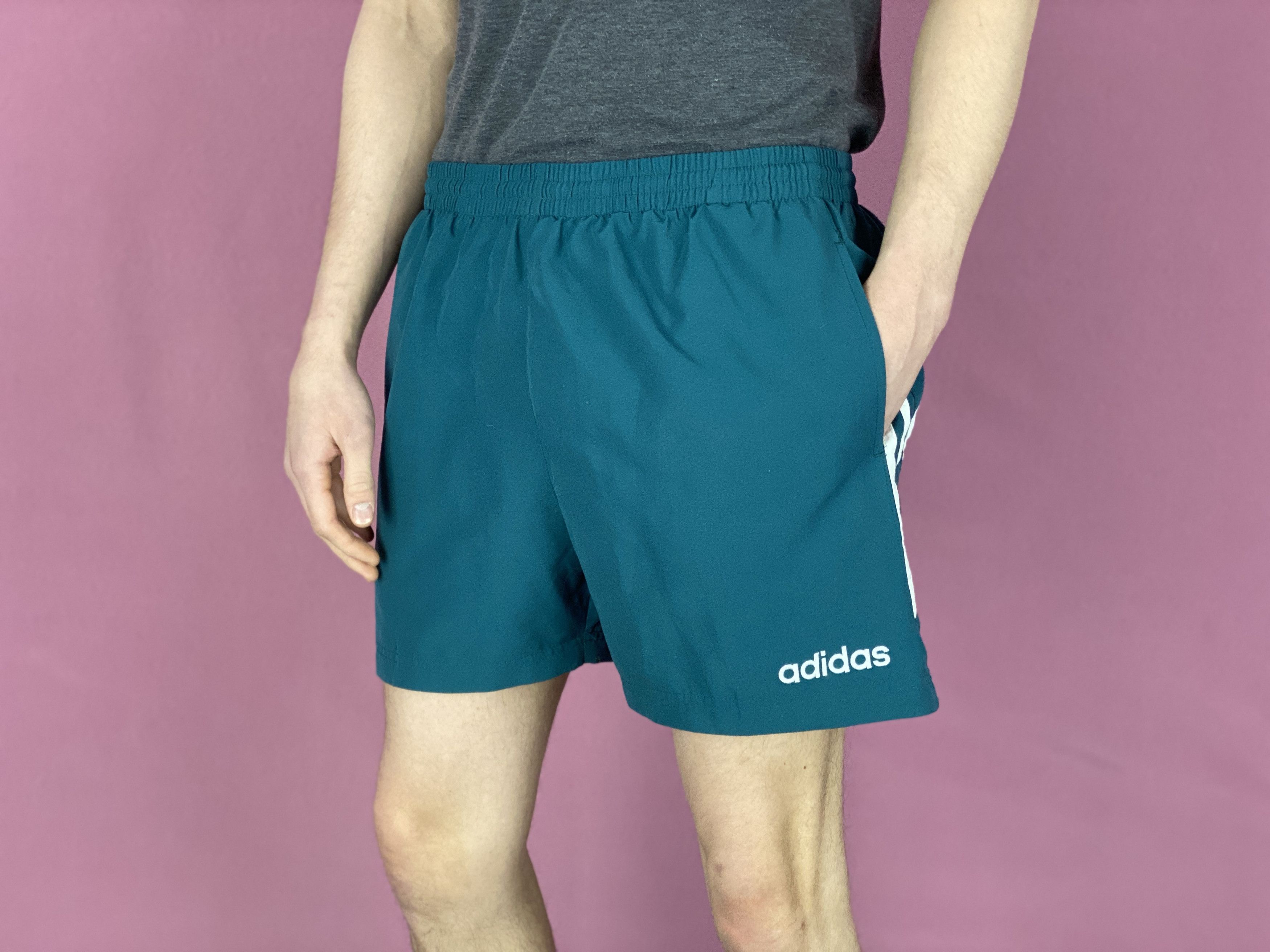 Adidas × Vintage 90s Adidas Vintage Men's Sport Shorts - L Size US 34 / EU 50 - 2 Thumbnail