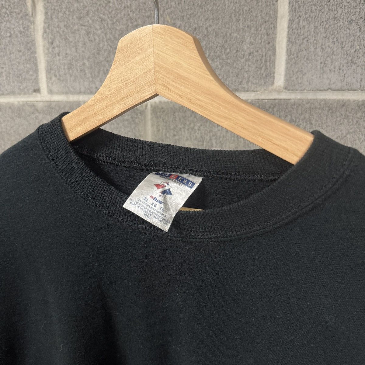 Vintage 90s Black Blank Crewneck Sweatshirt ERD Grunge Chrome Size US XL / EU 56 / 4 - 5 Thumbnail