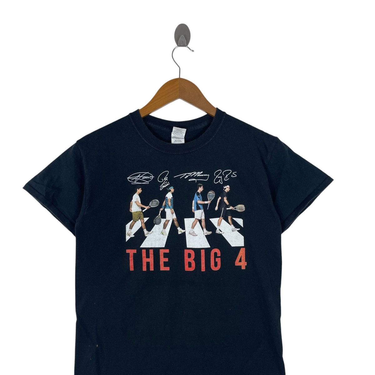 Gildan × Vintage The Big Four Famous Top Tennis Player Fashionable Tee Shirt Size US S / EU 44-46 / 1 - 2 Thumbnail