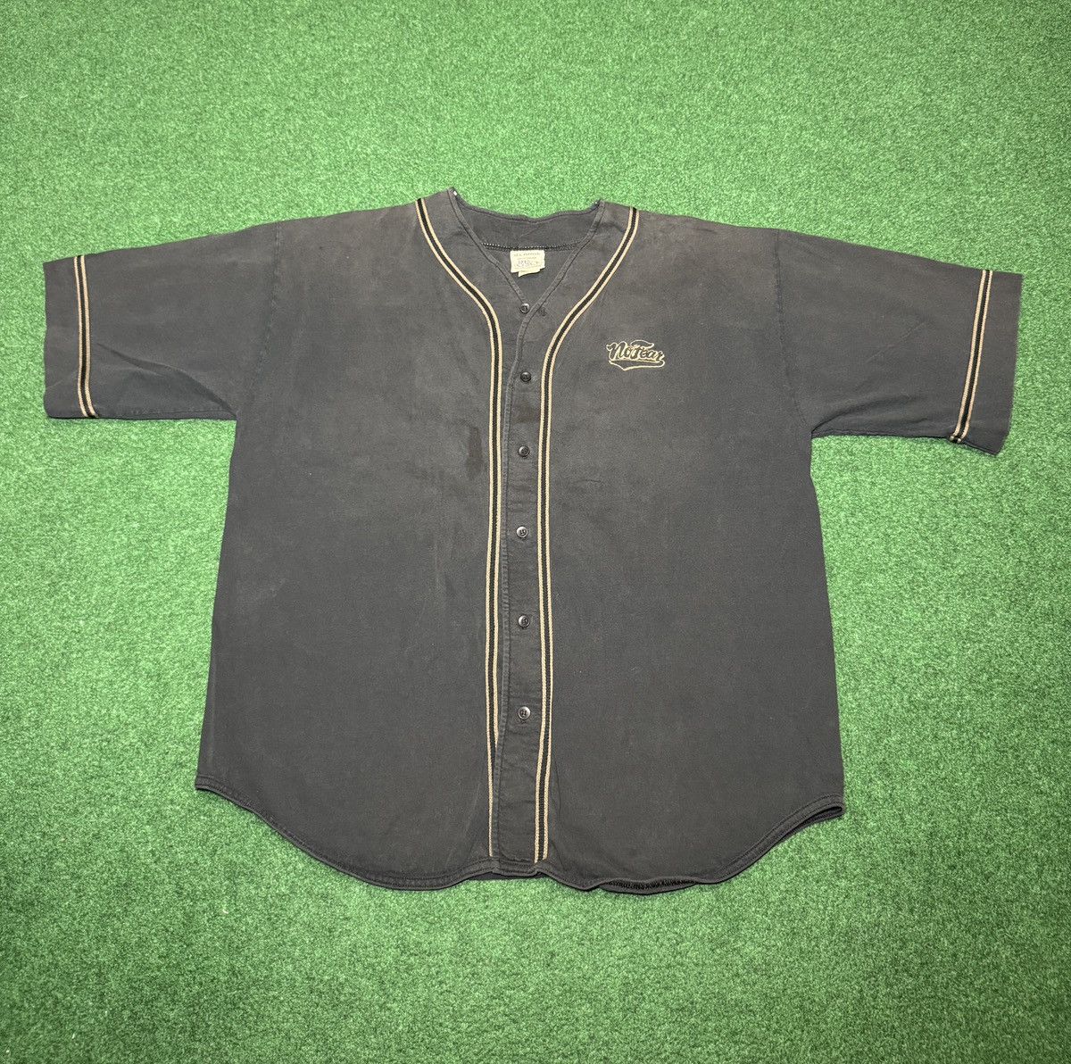 Vintage 90s No Fear Black XL Hip Hop Grunge Baseball Jersey