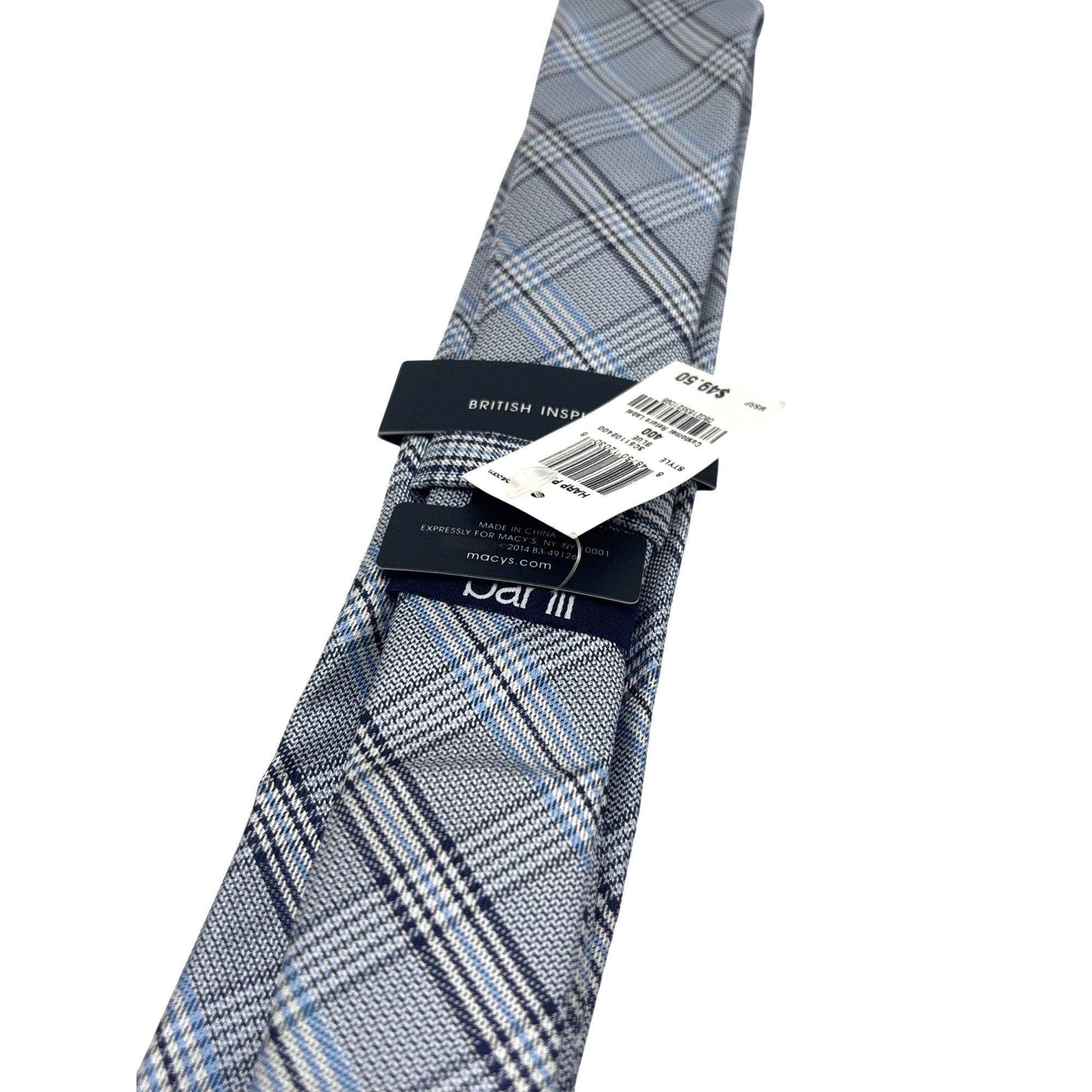Bar III BAR III Carnaby Collection Harp Plaid Men’s Necktie, Blue, Size ONE SIZE - 6 Thumbnail