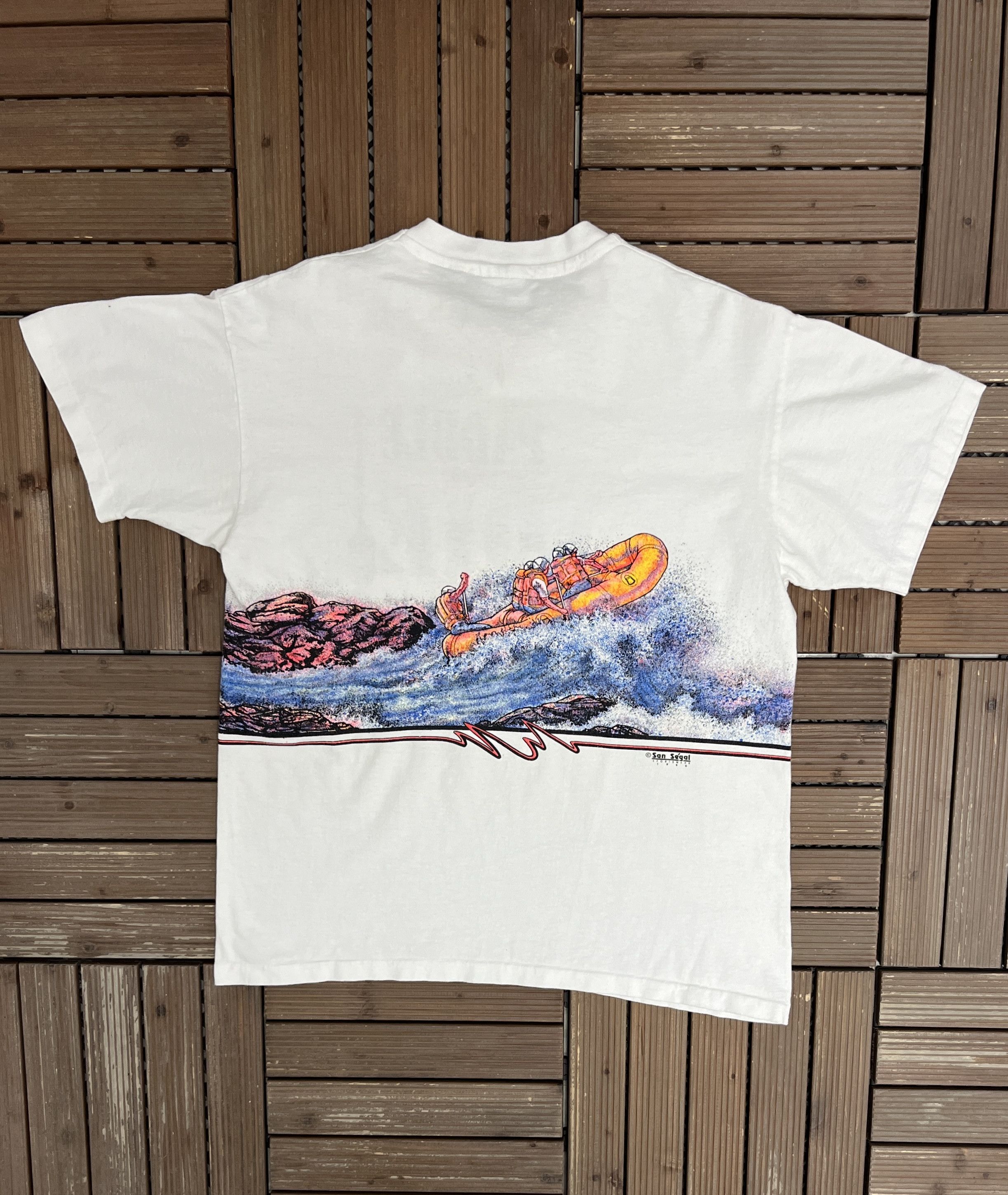 Vintage New River Hico, West Virginia Paddle or Die Vintage T-Shirt Size US L / EU 52-54 / 3 - 5 Thumbnail