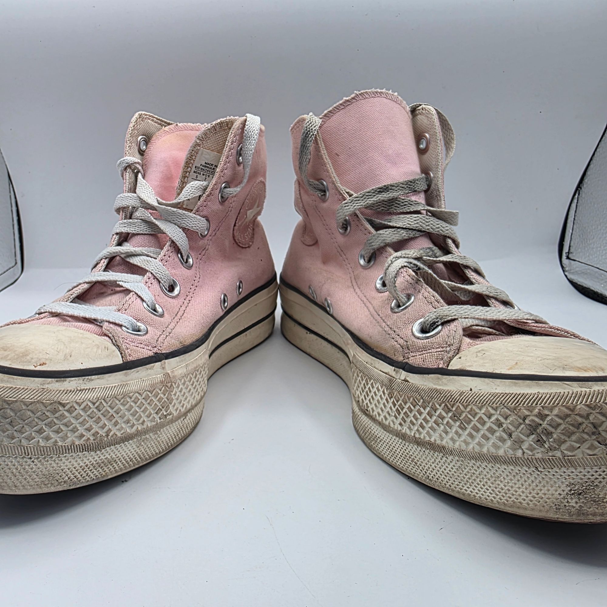 Converse Converse All Star High Top Womens Size 7 Pink Lace Up Platfo Size US 7 / IT 37 - 3 Thumbnail