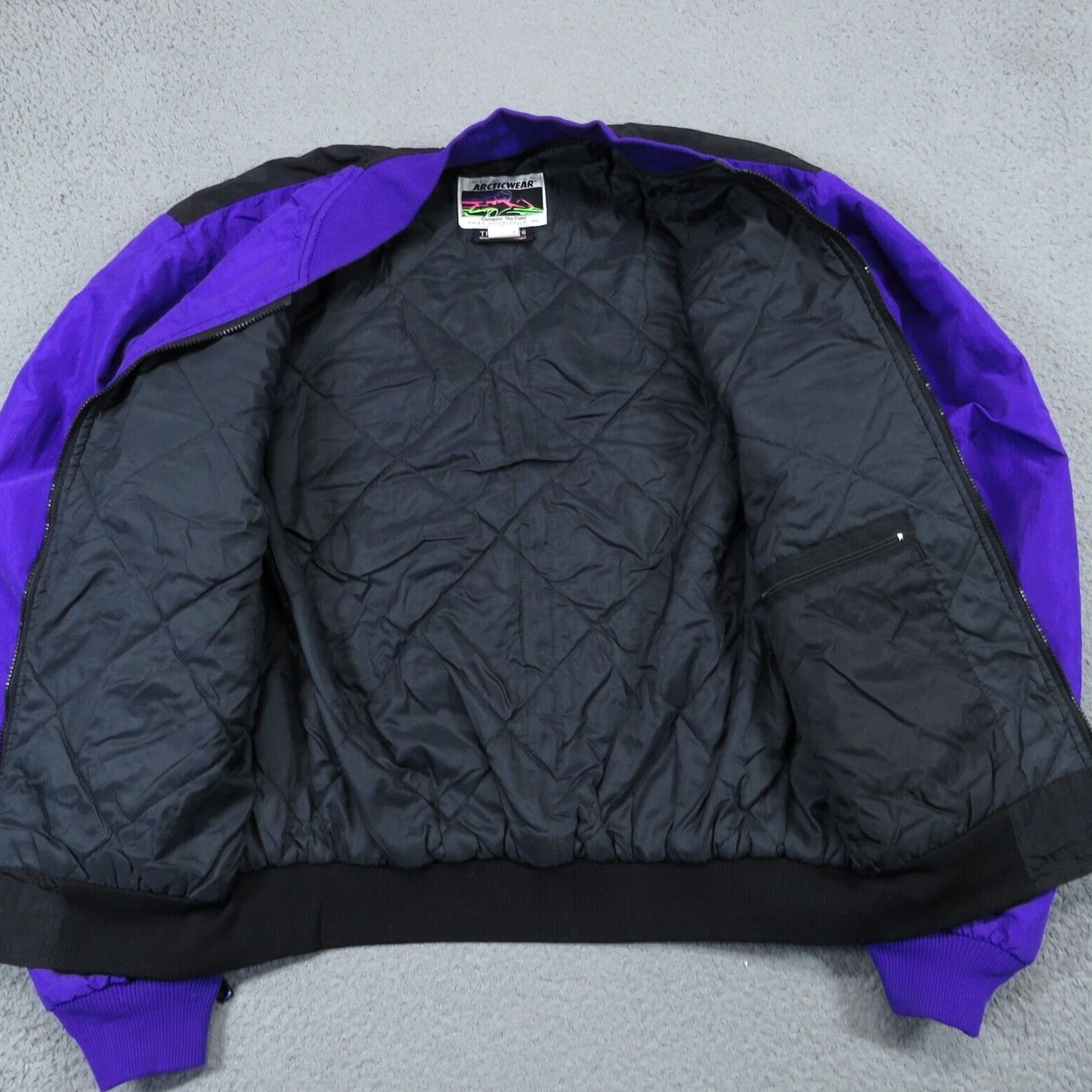 Vintage VINTAGE Arctic Cat Jacket Men Medium Purple Black Neon Insulated 80s Snowmobile Coat Size US M / EU 48-50 / 2 - 5 Thumbnail