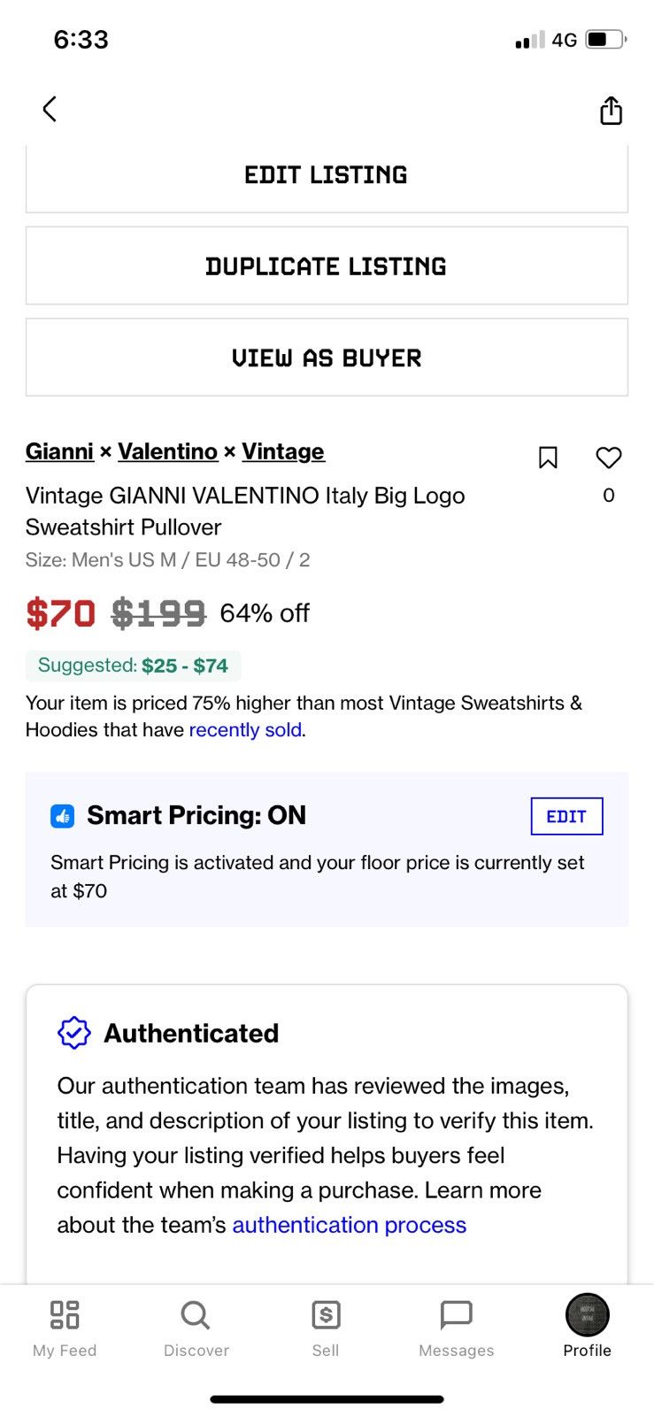 Gianni Valentino × Valentino × Vintage Vintage GIANNI VALENTINO Italy Big Logo Sweatshirt Pullover Size US M / EU 48-50 / 2 - 7 Thumbnail